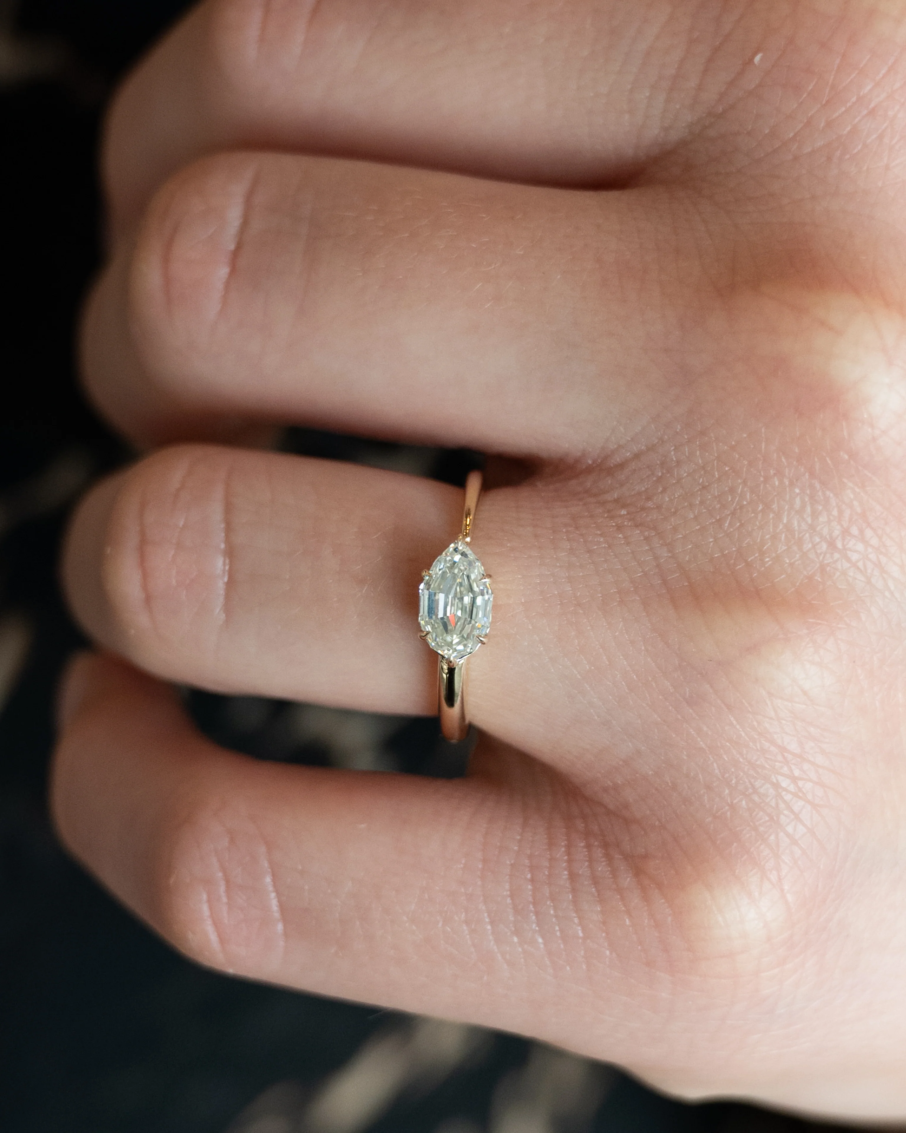 1.15 Pear Cut Diamond Snake Engagement Ring in 14k - Image 7