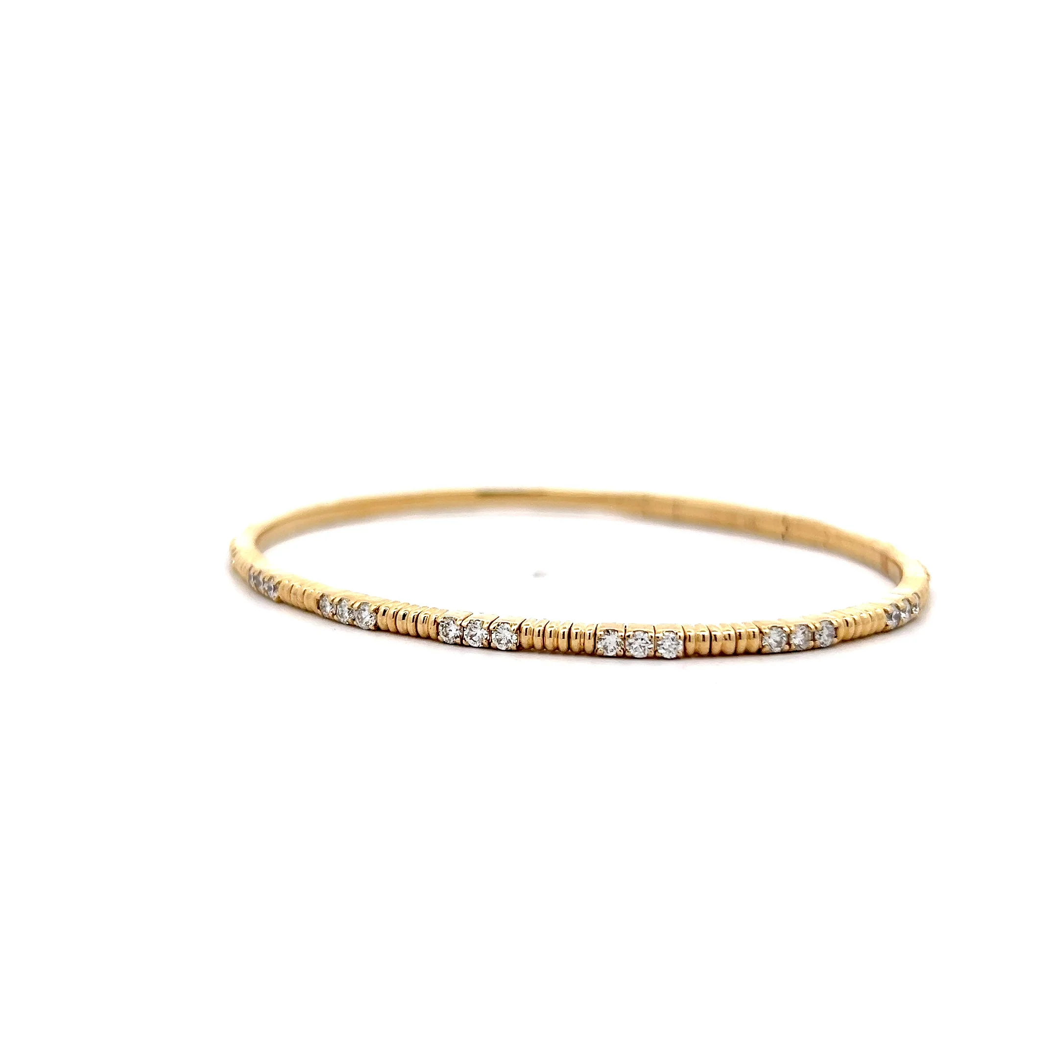 1.15 Thin Diamond Bangle Bracelet in 14k Yellow Gold - Image 2