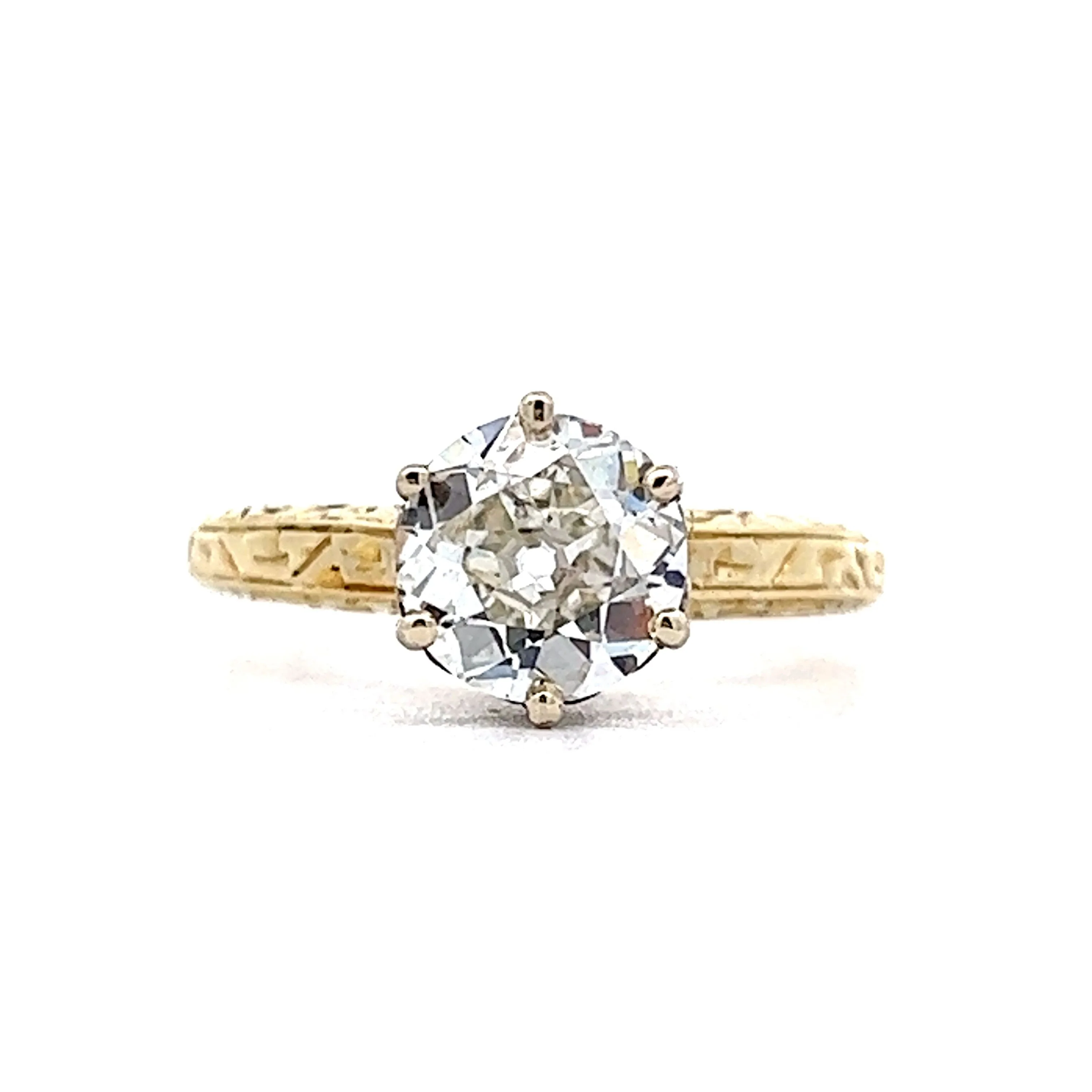 1.16 Art Deco Engagement Ring in 14k Yellow Gold