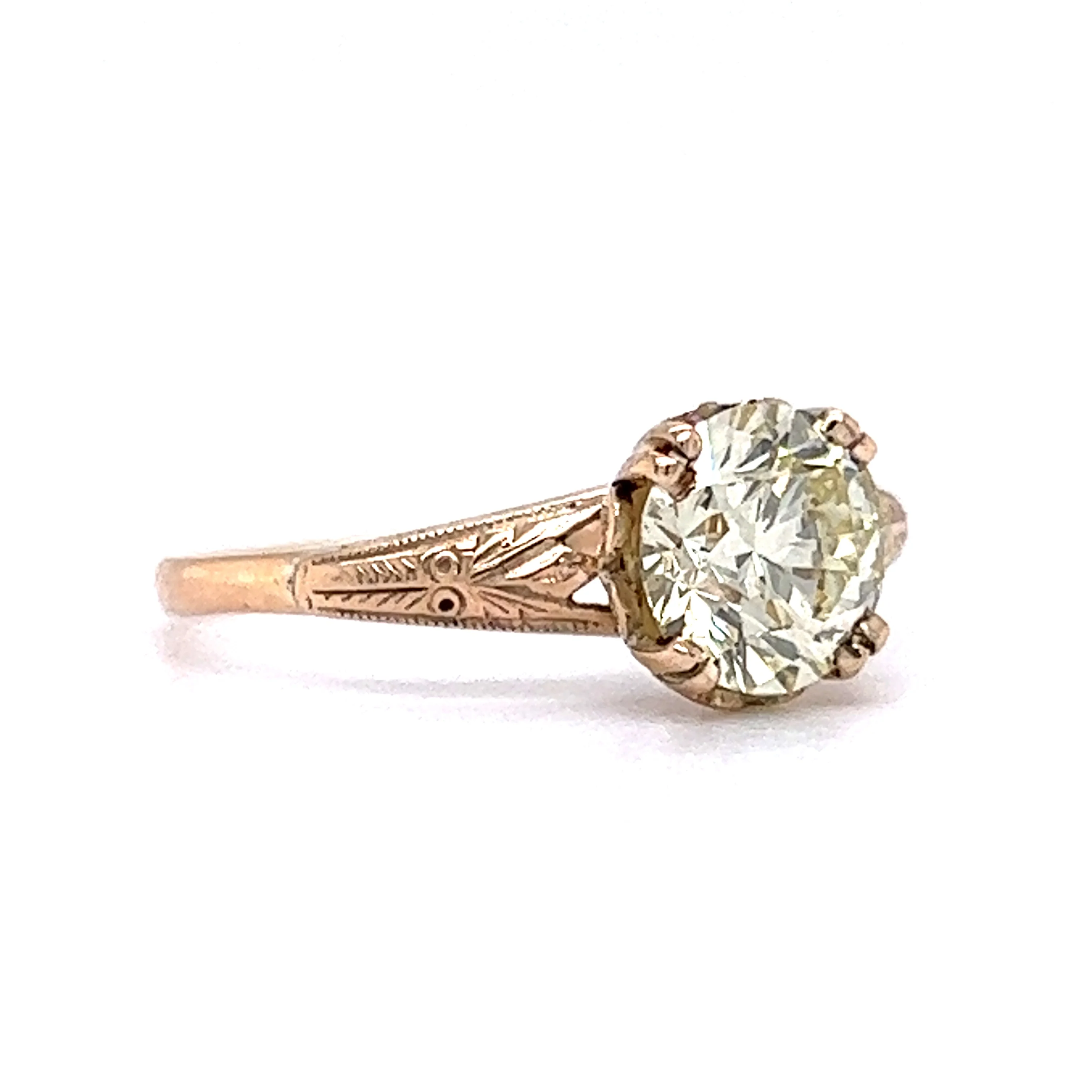 Vintage 1.16 Old European Cut Diamond Engagement Ring in 14k Rose Gold - Image 3