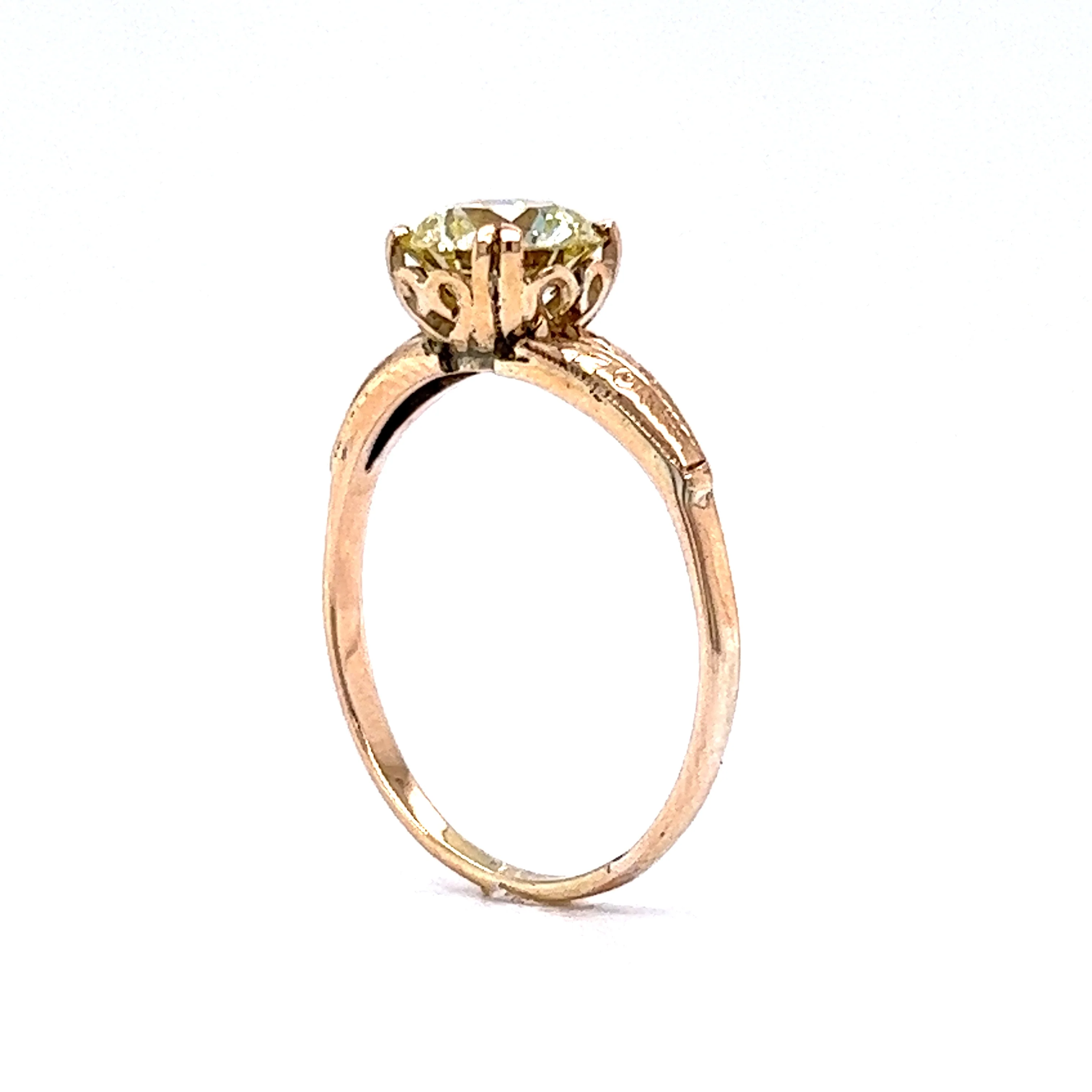 Vintage 1.16 Old European Cut Diamond Engagement Ring in 14k Rose Gold - Image 5