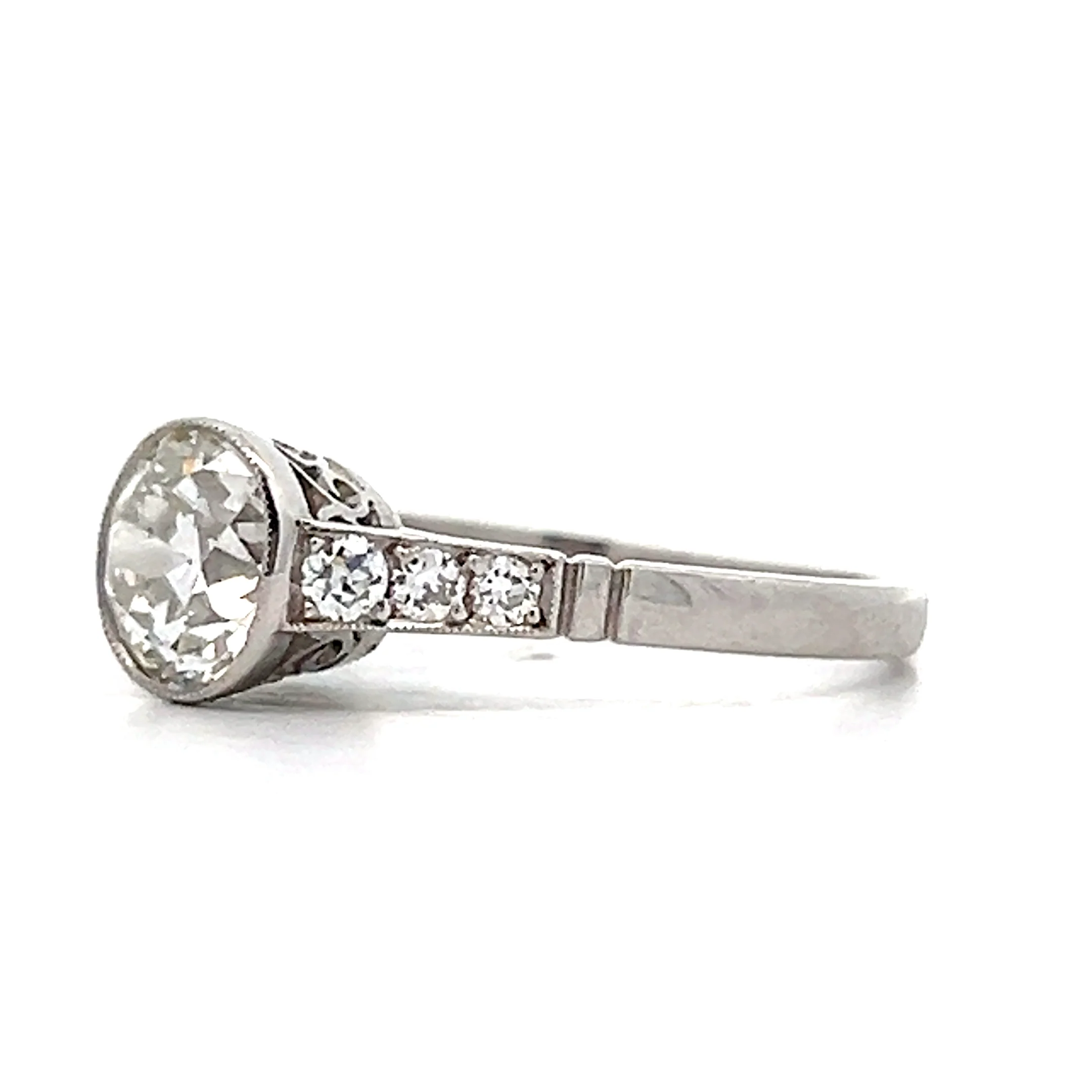 1.16 Old European Diamond Engagement Ring Platinum - Image 2