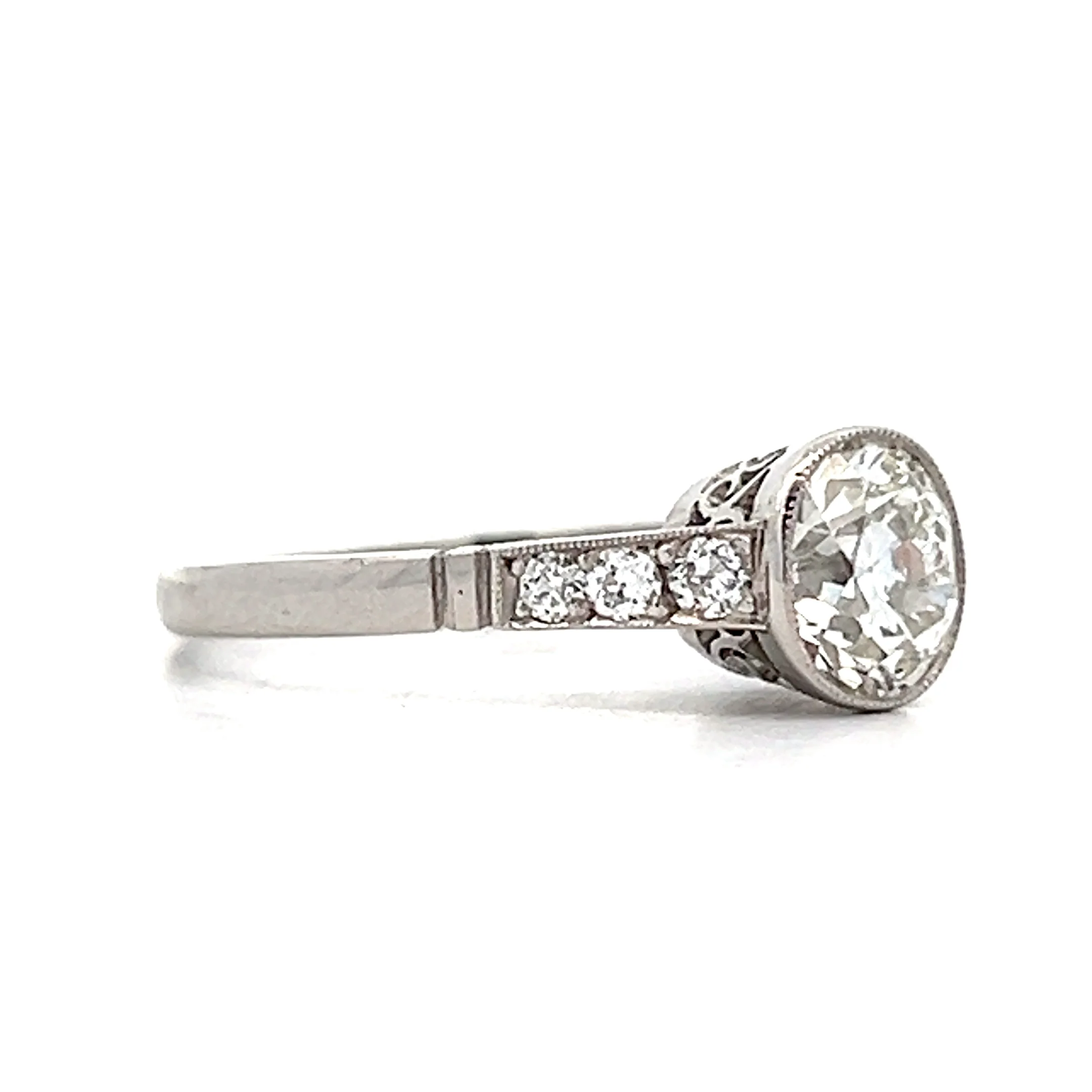 1.16 Old European Diamond Engagement Ring Platinum - Image 3