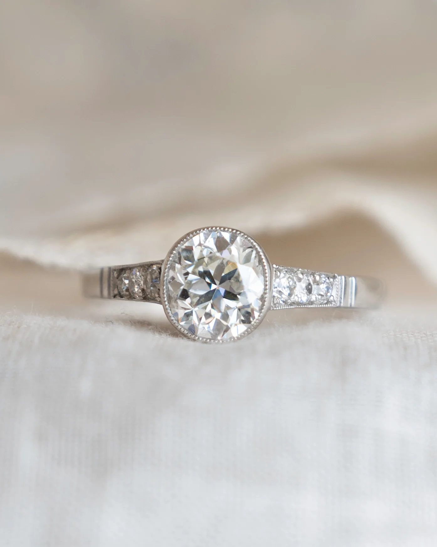 1.16 Old European Diamond Engagement Ring Platinum - Image 6