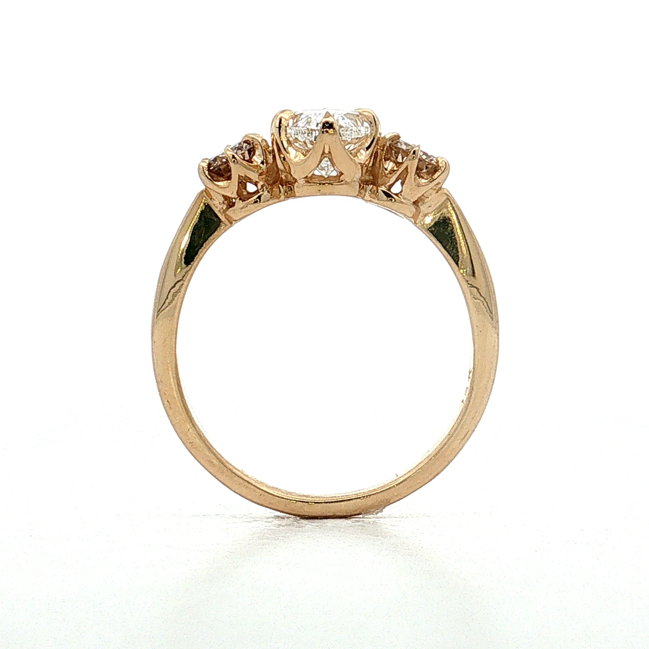 1.17 Oval Diamond Three Stone Engagement Ring 14k - Image 4