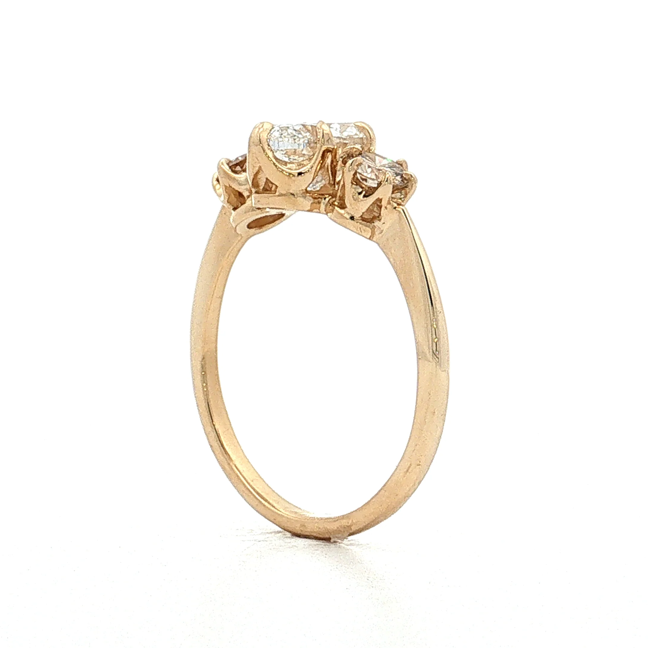 1.17 Oval Diamond Three Stone Engagement Ring 14k - Image 5