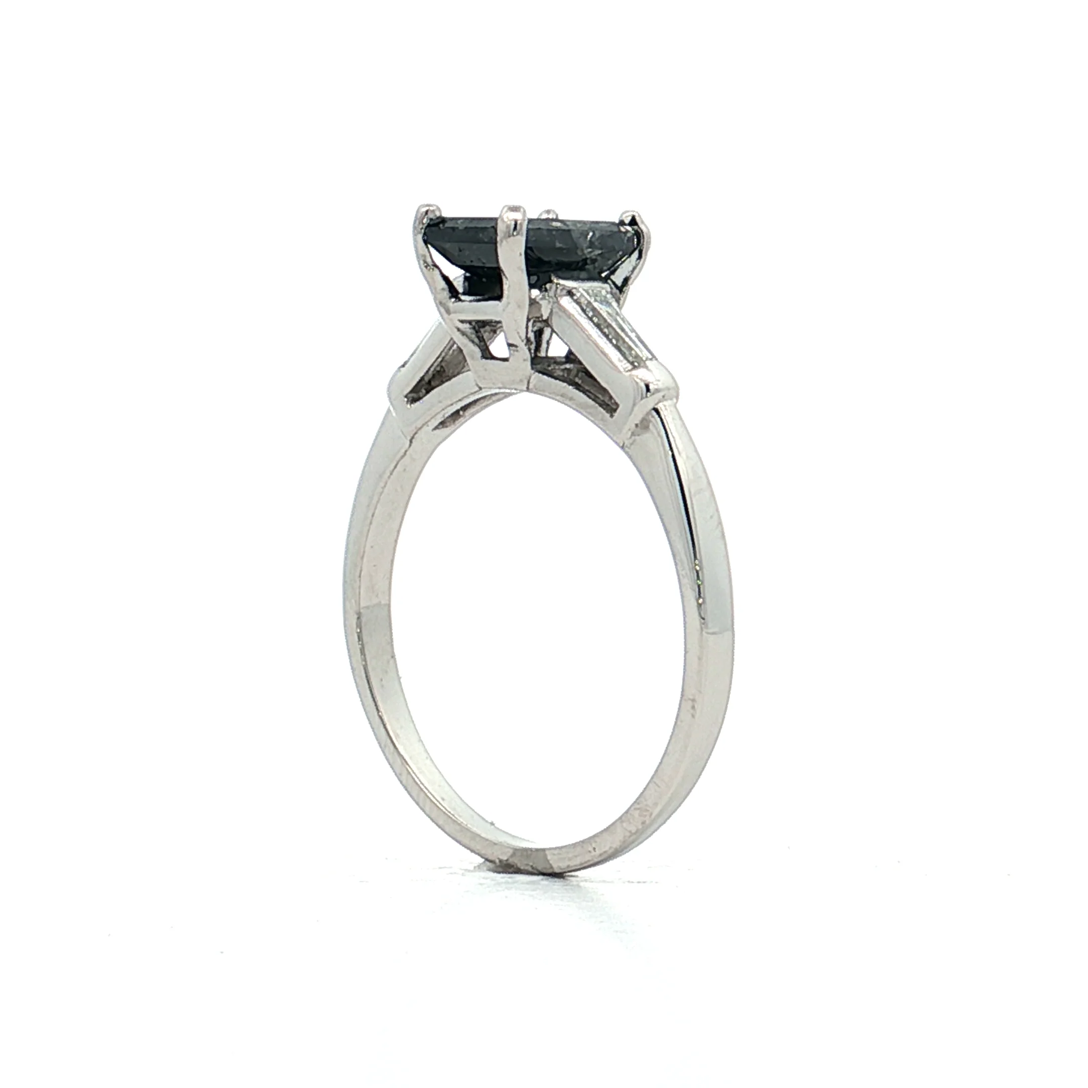 1.17 Vintage Emerald Cut Diamond Engagement Ring Platinum - Image 5