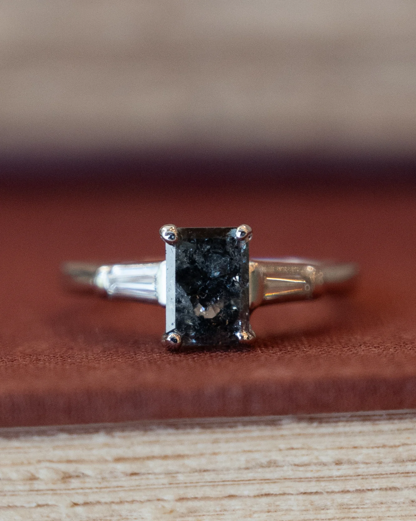 1.17 Vintage Emerald Cut Diamond Engagement Ring Platinum - Image 6