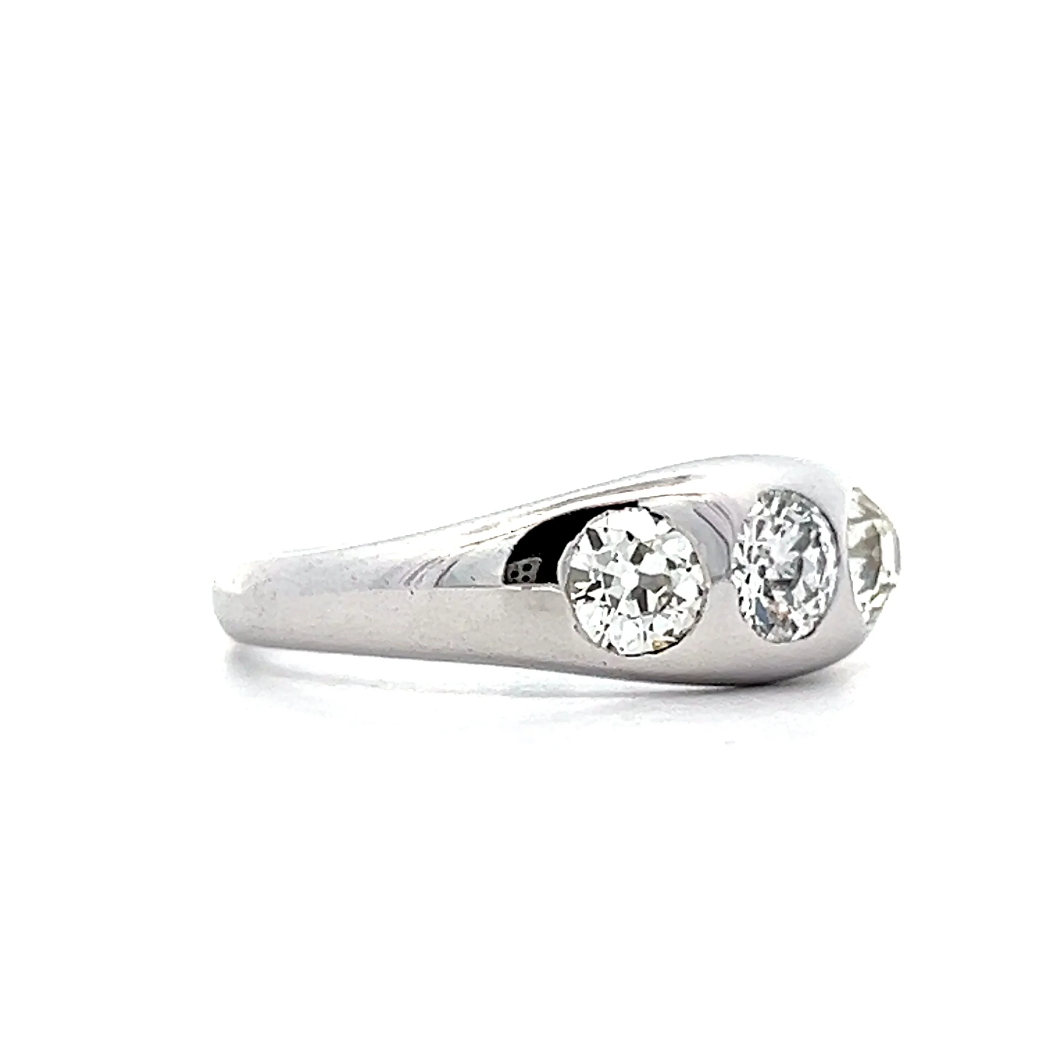 1.18 Mens Antique Art Deco Diamond Ring in 18k - Image 3
