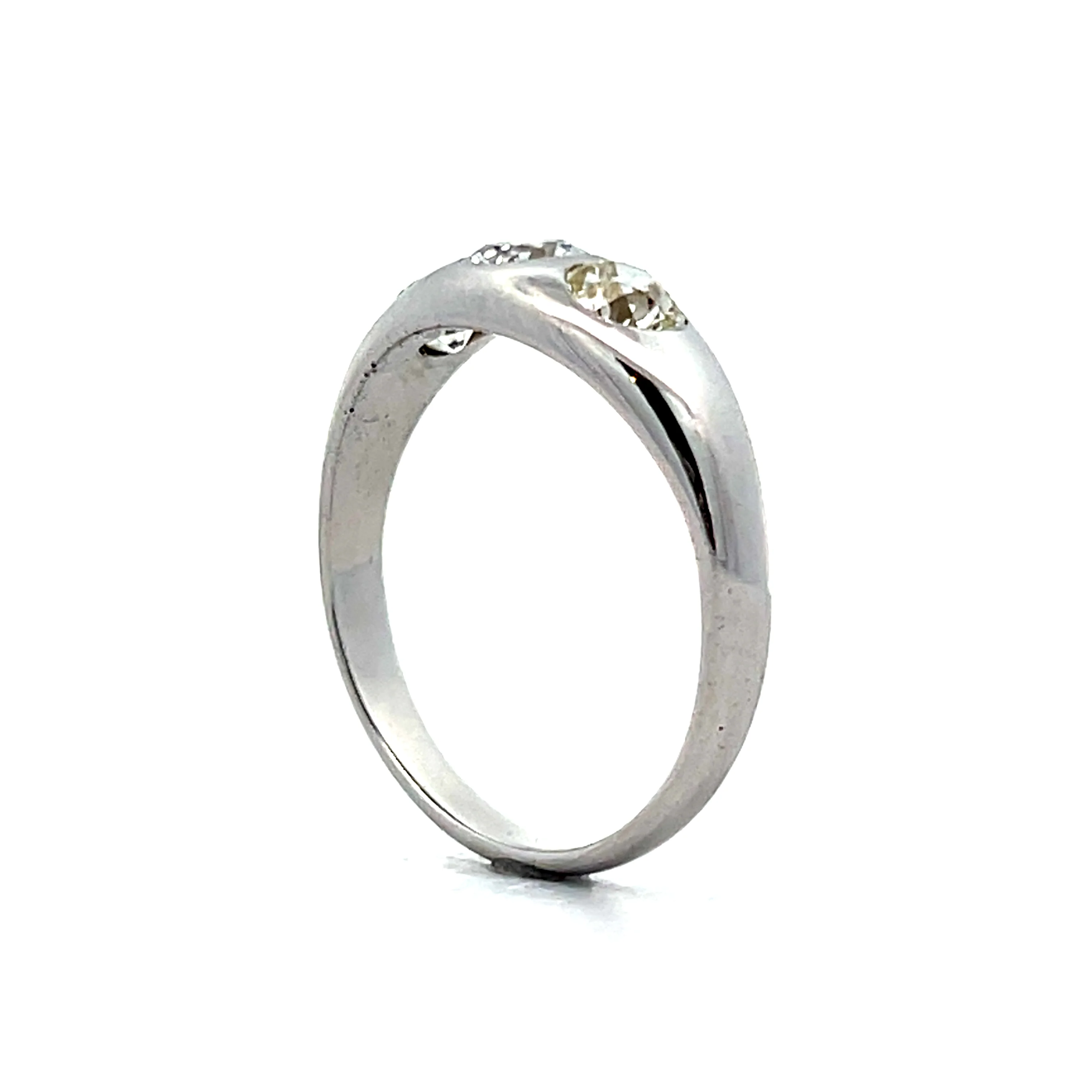1.18 Mens Antique Art Deco Diamond Ring in 18k - Image 5