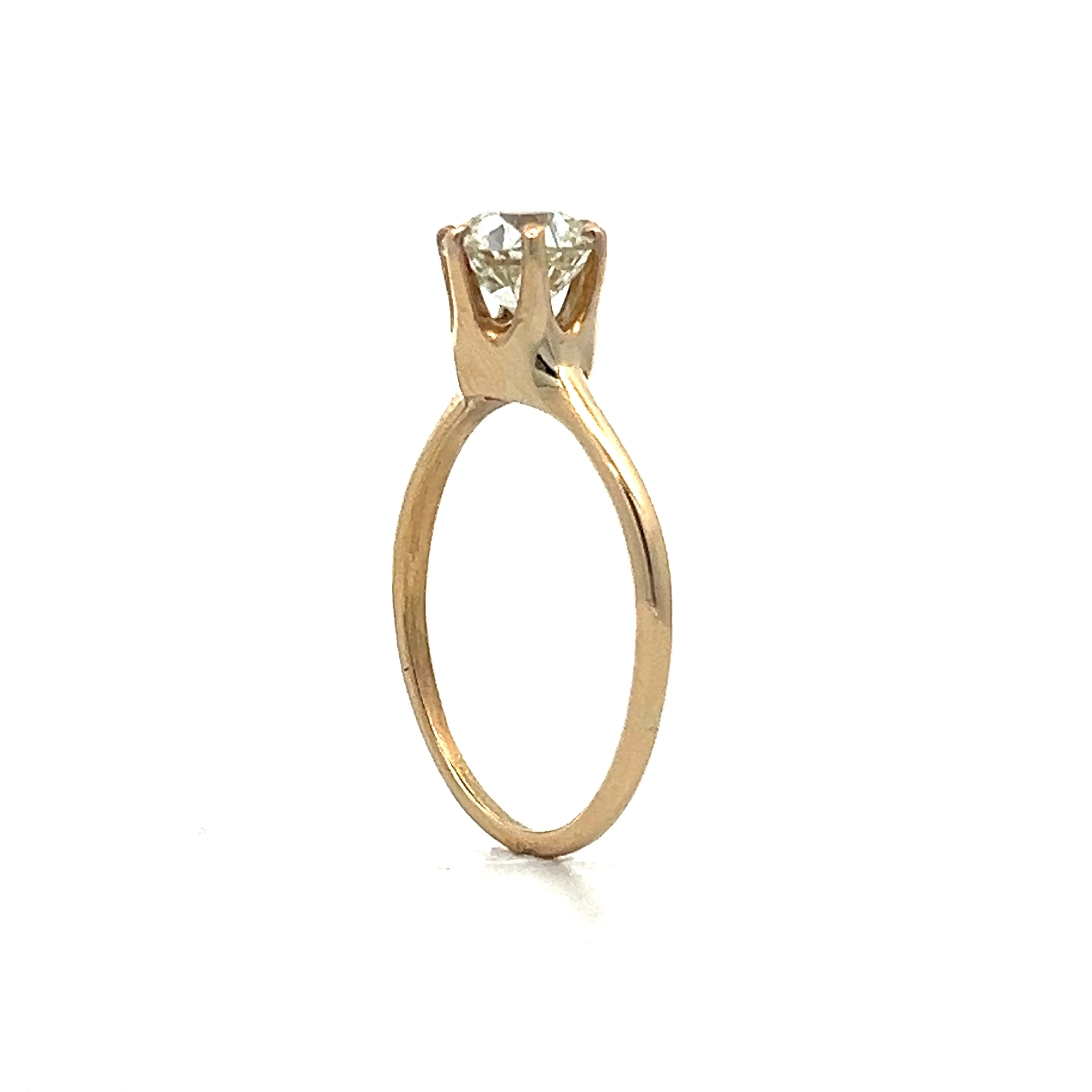 1.18 Old European Solitaire Engagement Ring in Yellow Gold - Image 5
