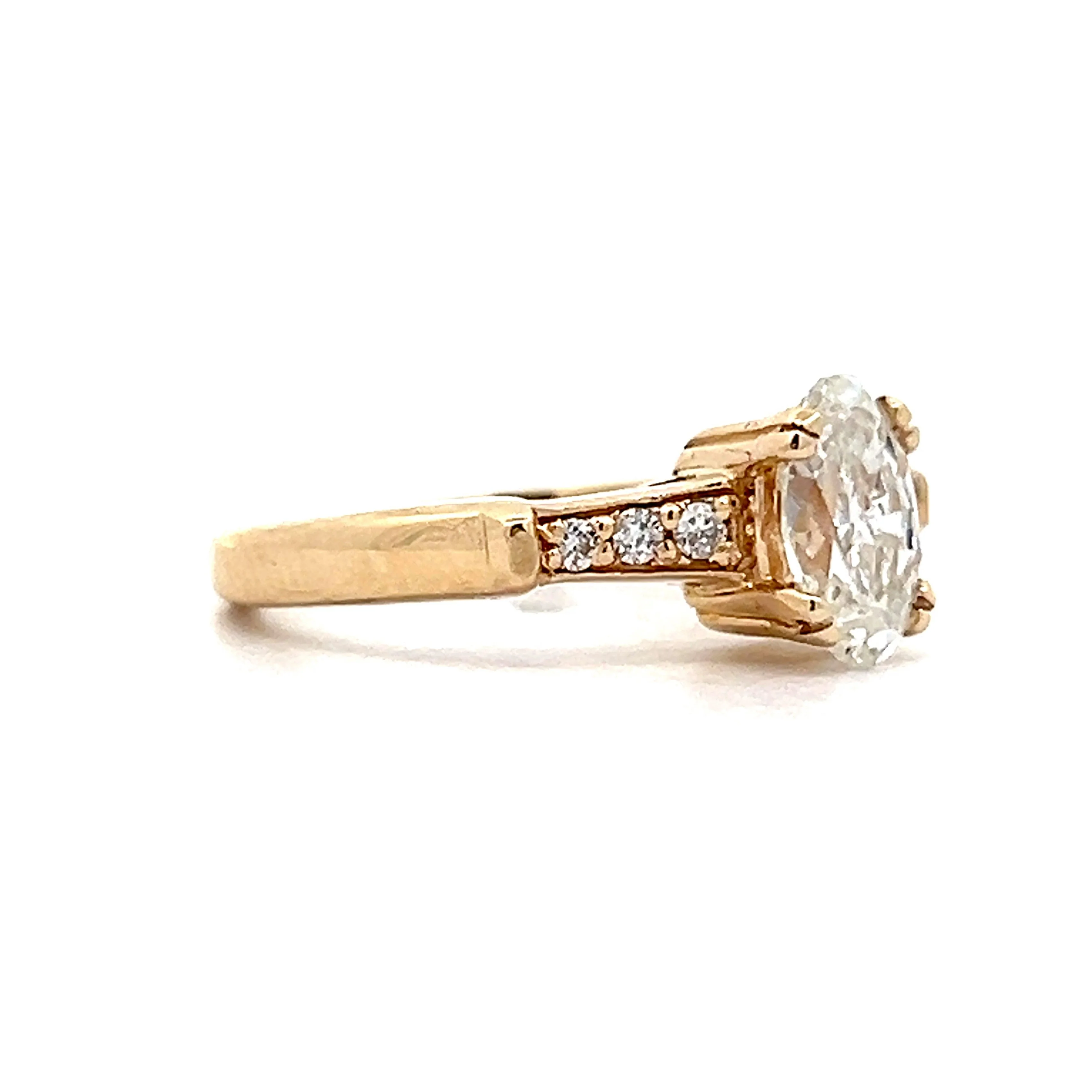 1.18 Oval Diamond Engagement Ring in Yellow Gold - Image 3
