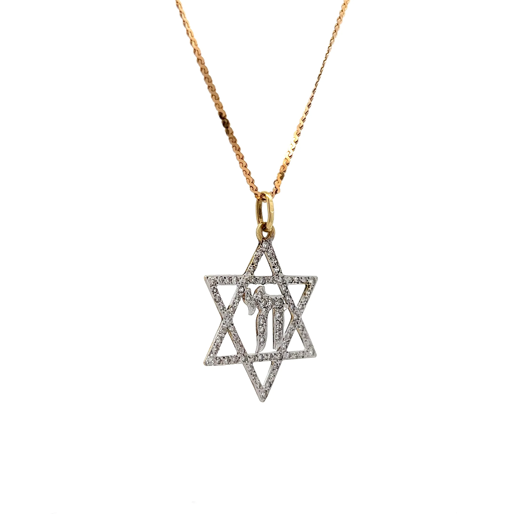1.18 Vintage Star of David Pendant Necklace in 14k - Image 3