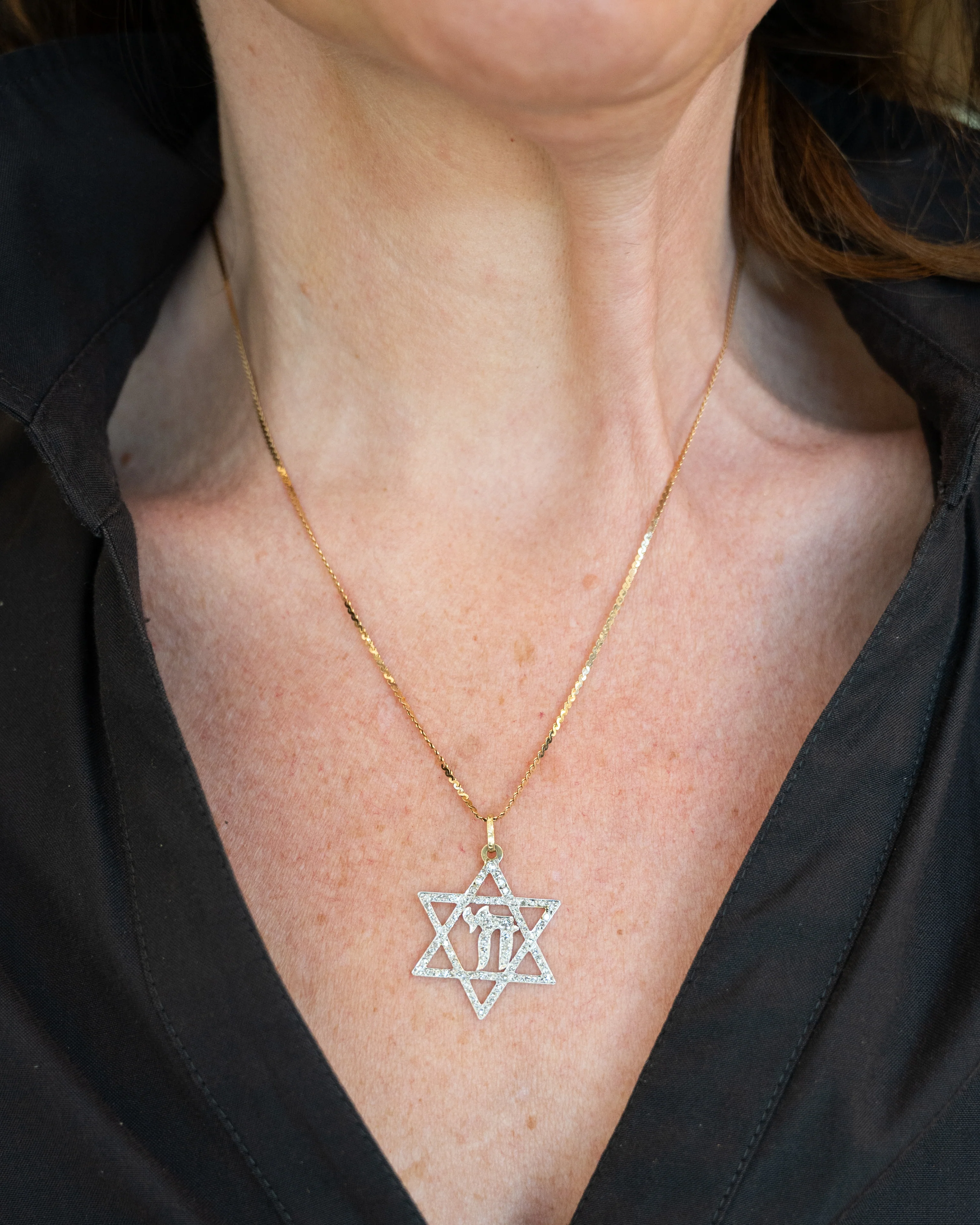 1.18 Vintage Star of David Pendant Necklace in 14k - Image 6