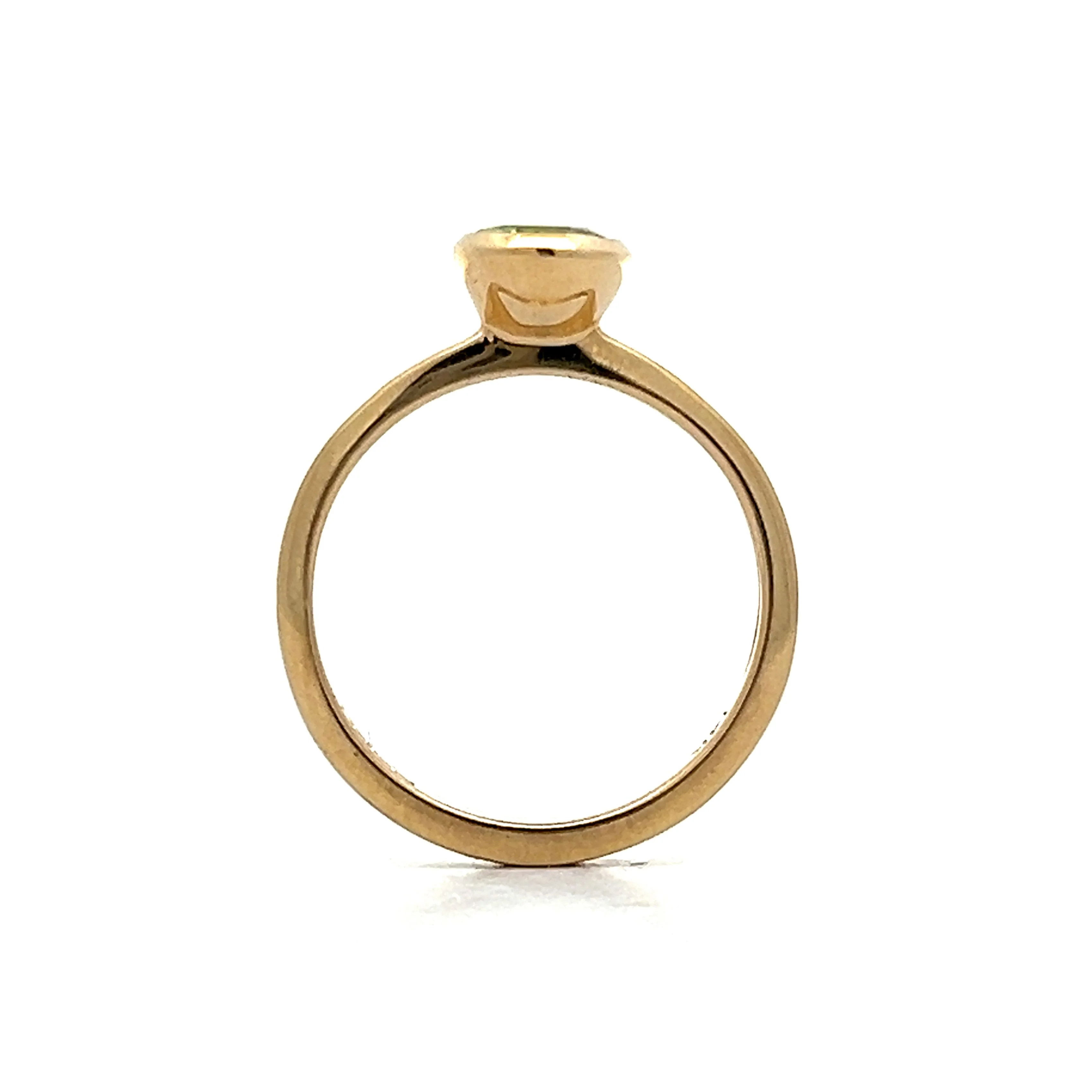 1.19 Bezel Set Oval Peridot in 14k Yellow Gold - Image 4