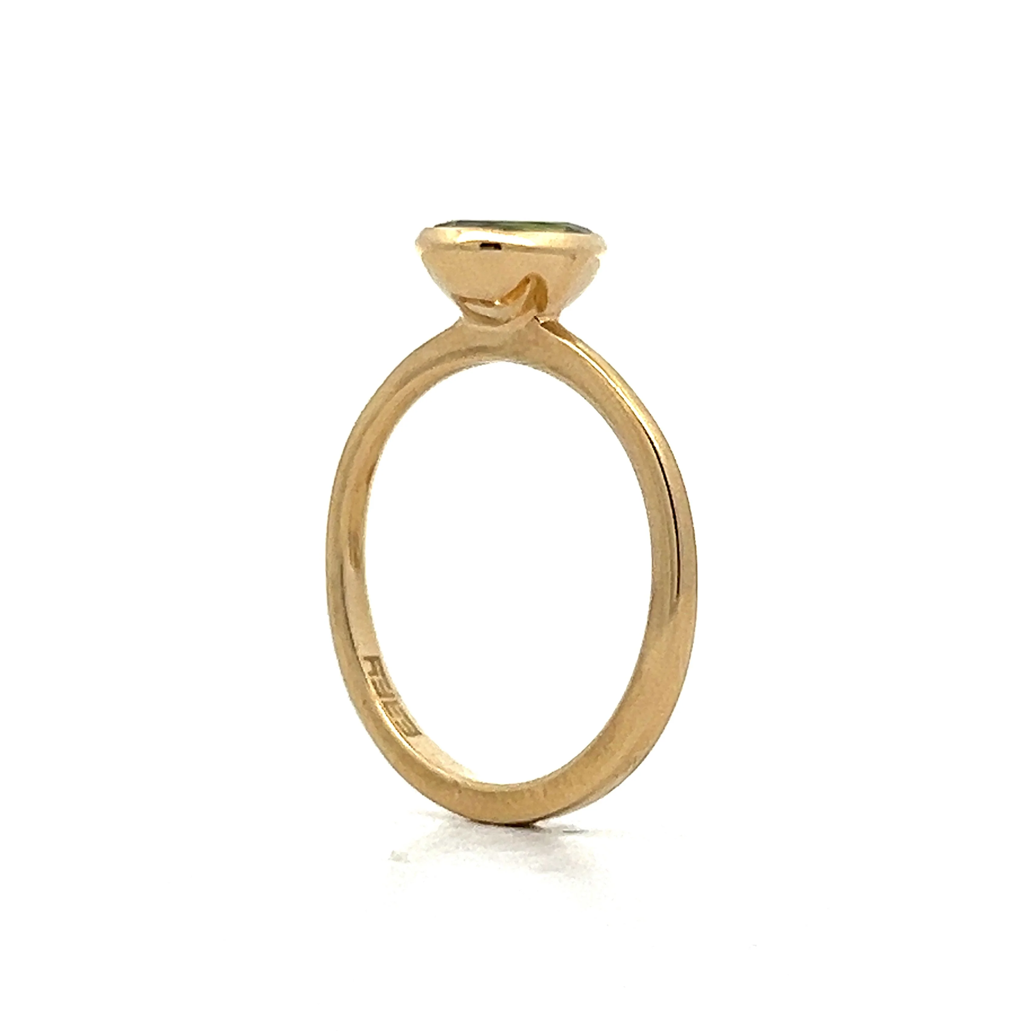 1.19 Bezel Set Oval Peridot in 14k Yellow Gold - Image 5