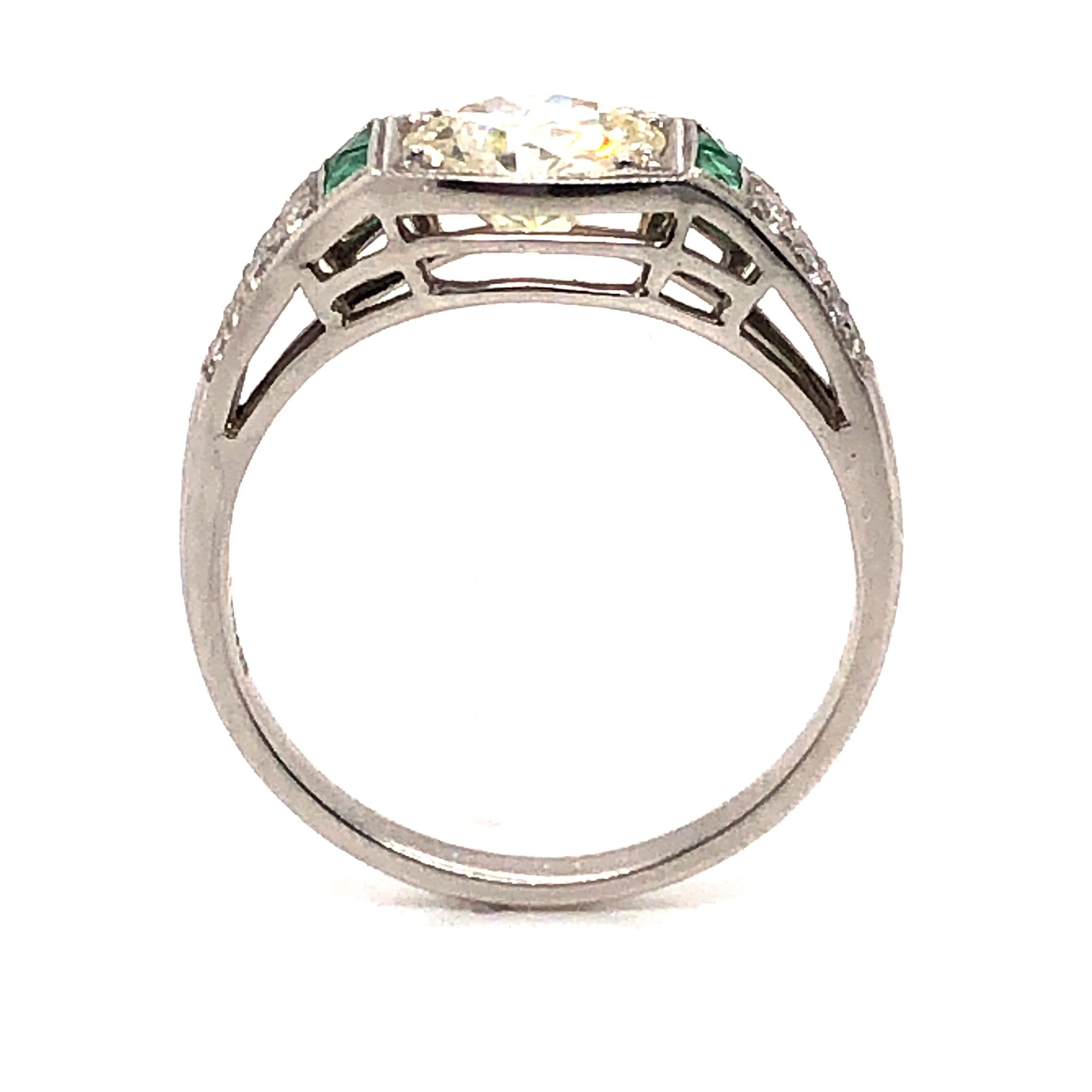 1.19 Old European Cut Diamond Engagement Ring in Platinum - Image 4