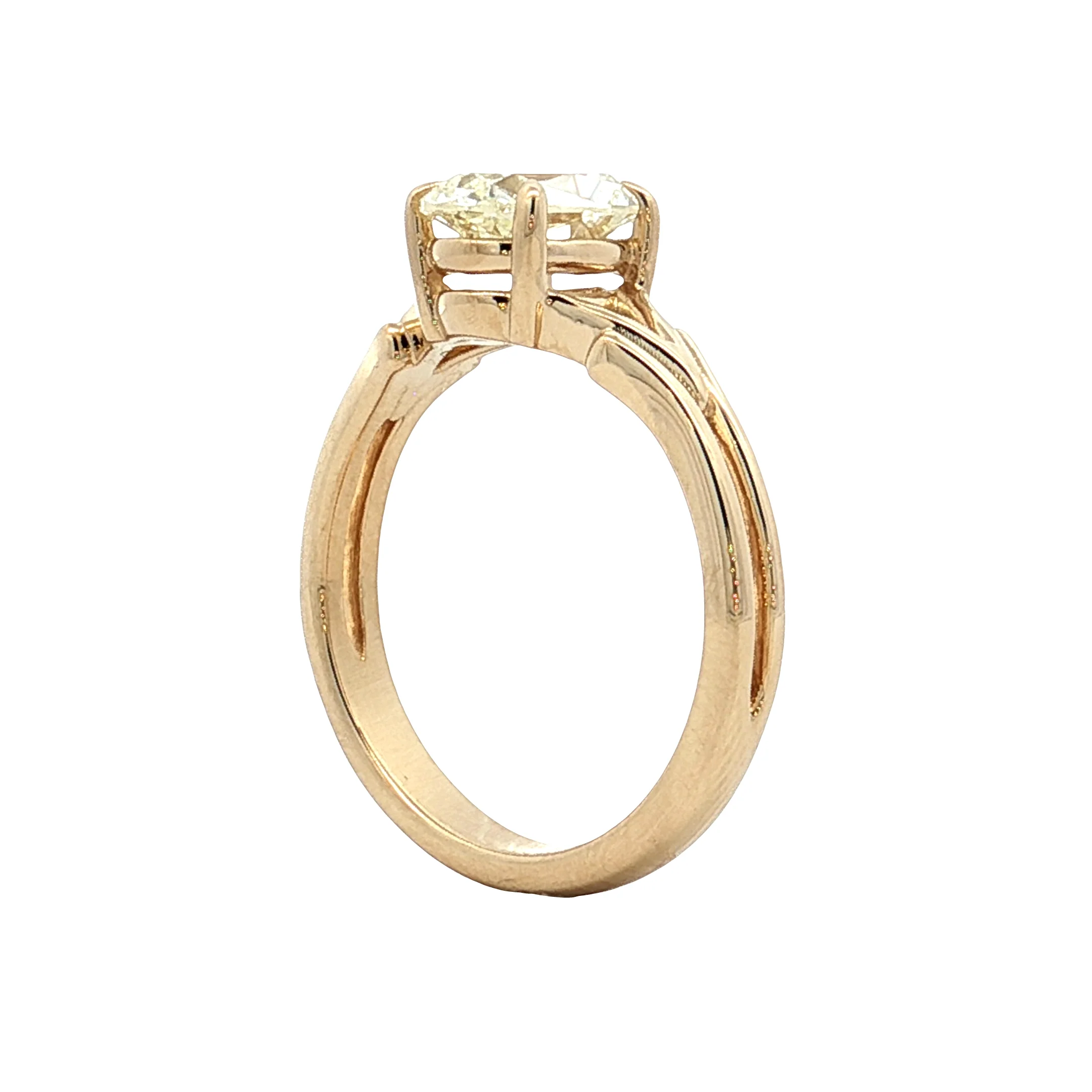 1.19 Old Mine Diamond Engagement Ring 14k Yellow Gold - Image 5