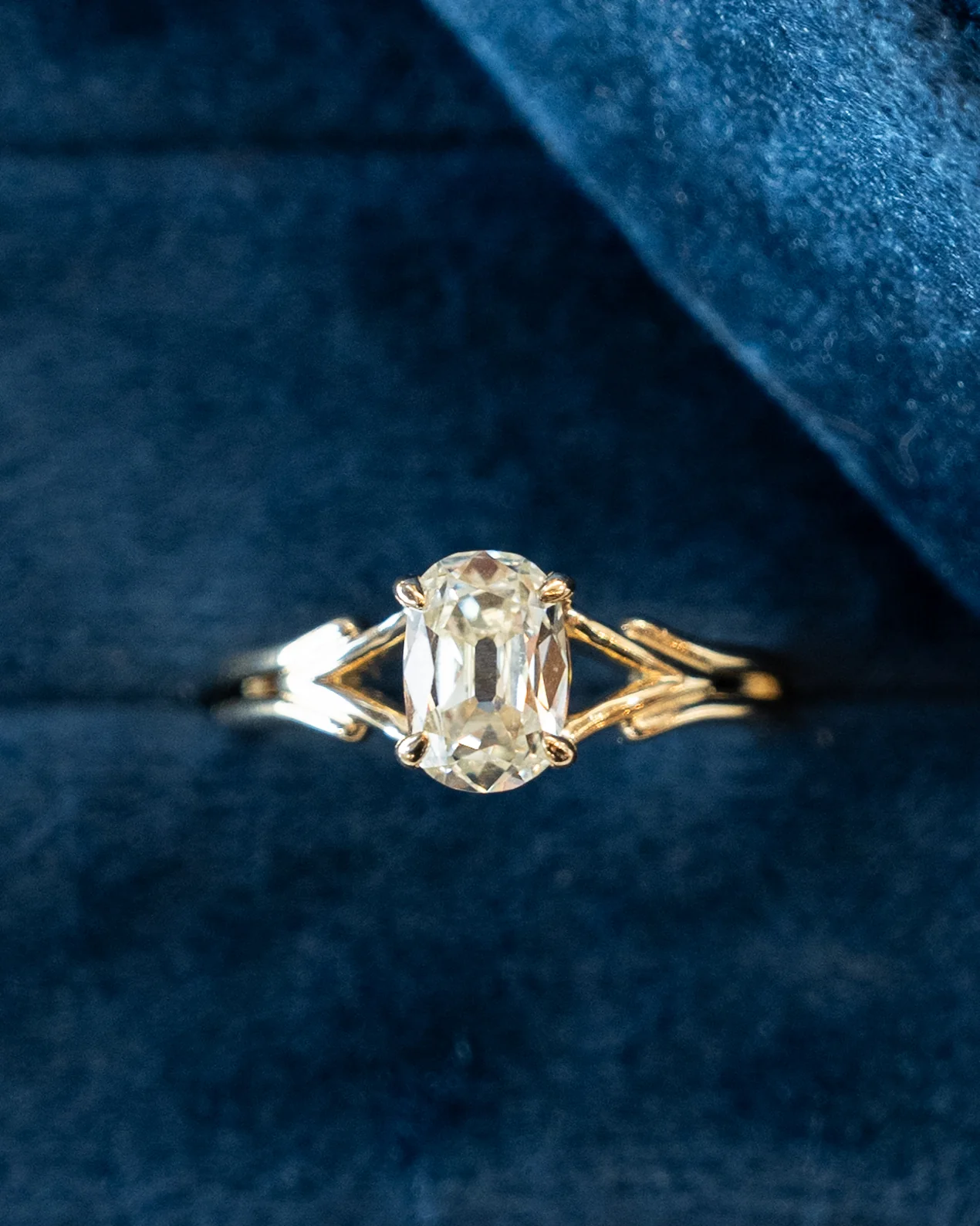 1.19 Old Mine Diamond Engagement Ring 14k Yellow Gold - Image 6