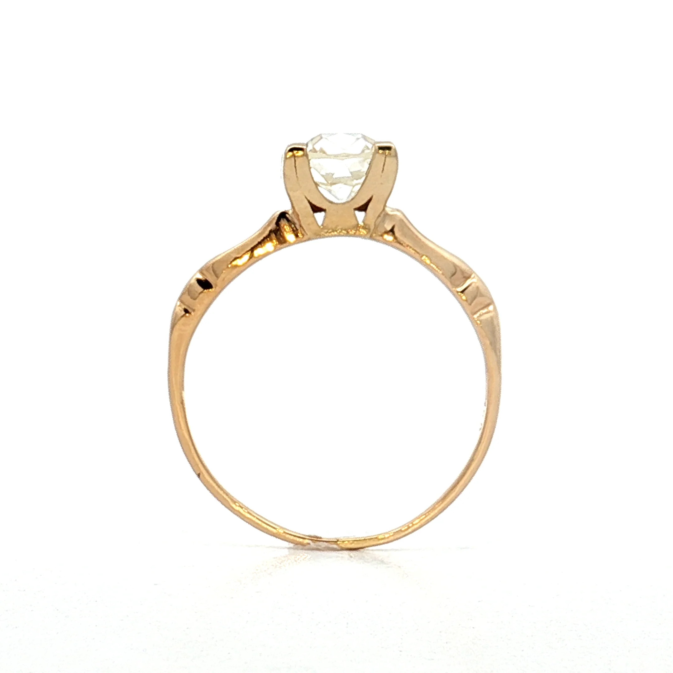 1.19 Vintage Old Mine Cushion Diamond Engagement Ring 14k - Image 4