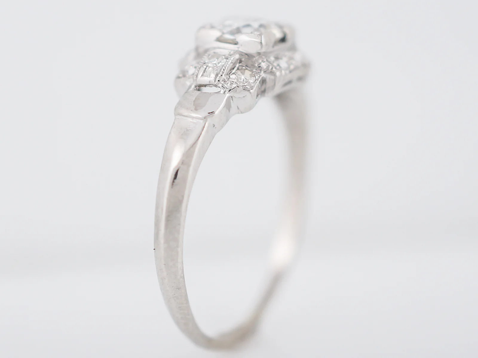 1/2 Carat Diamond Engagement Ring Art Deco Platinum - Image 5