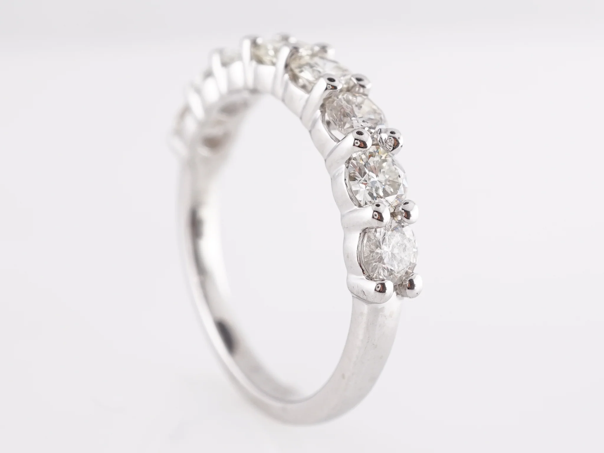 1.2 Half-Eternity Diamond Wedding Band in 14k White Gold - Image 2