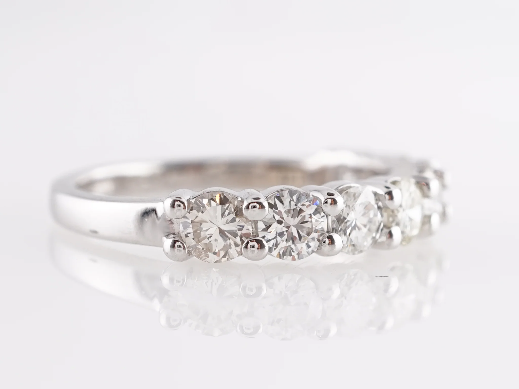 1.2 Half-Eternity Diamond Wedding Band in 14k White Gold - Image 4