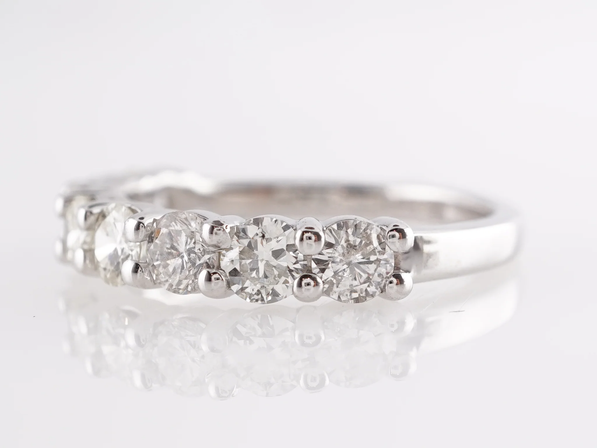 1.2 Half-Eternity Diamond Wedding Band in 14k White Gold - Image 5