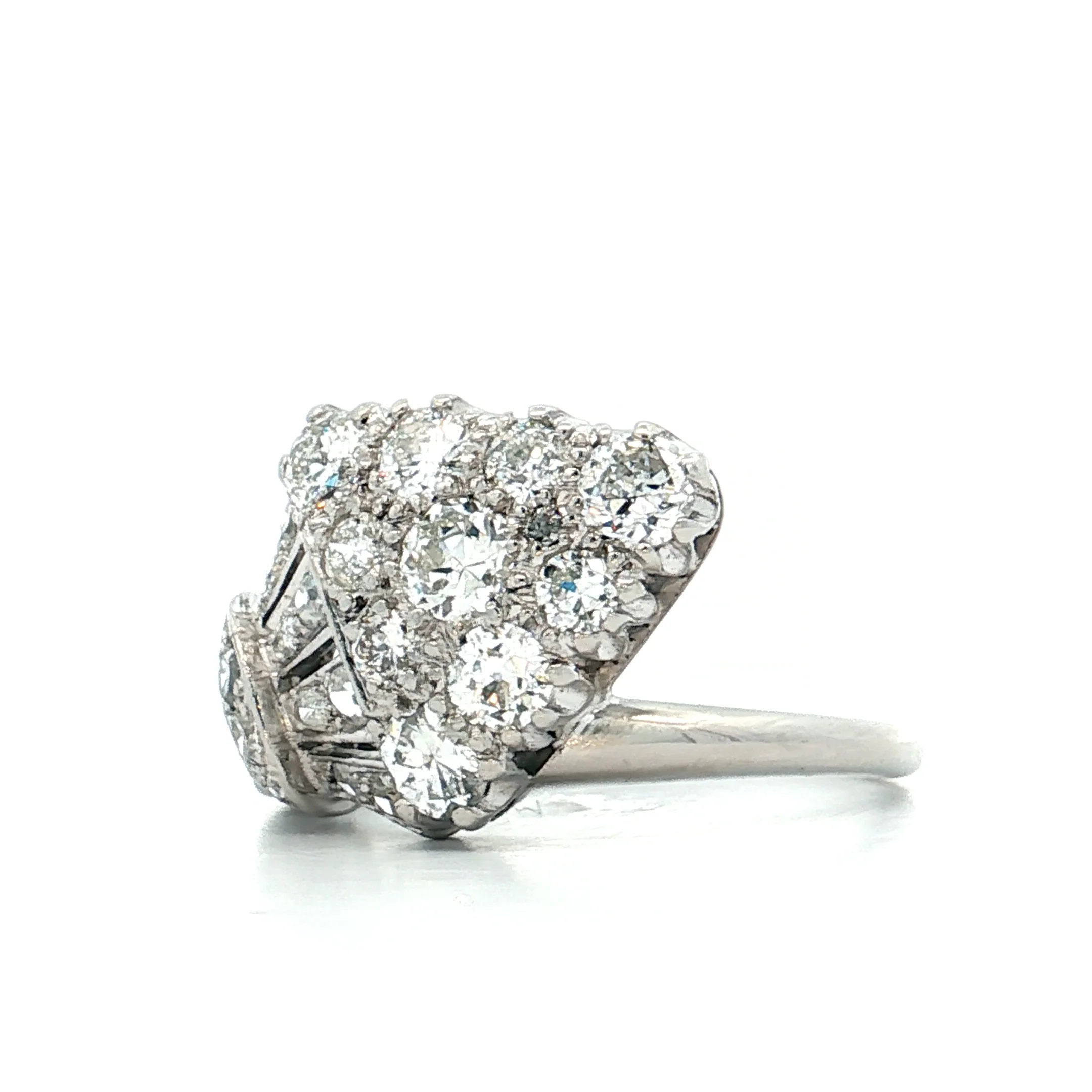 1.20 Antique Art Deco Diamond Cocktail Ring Platinum - Image 2