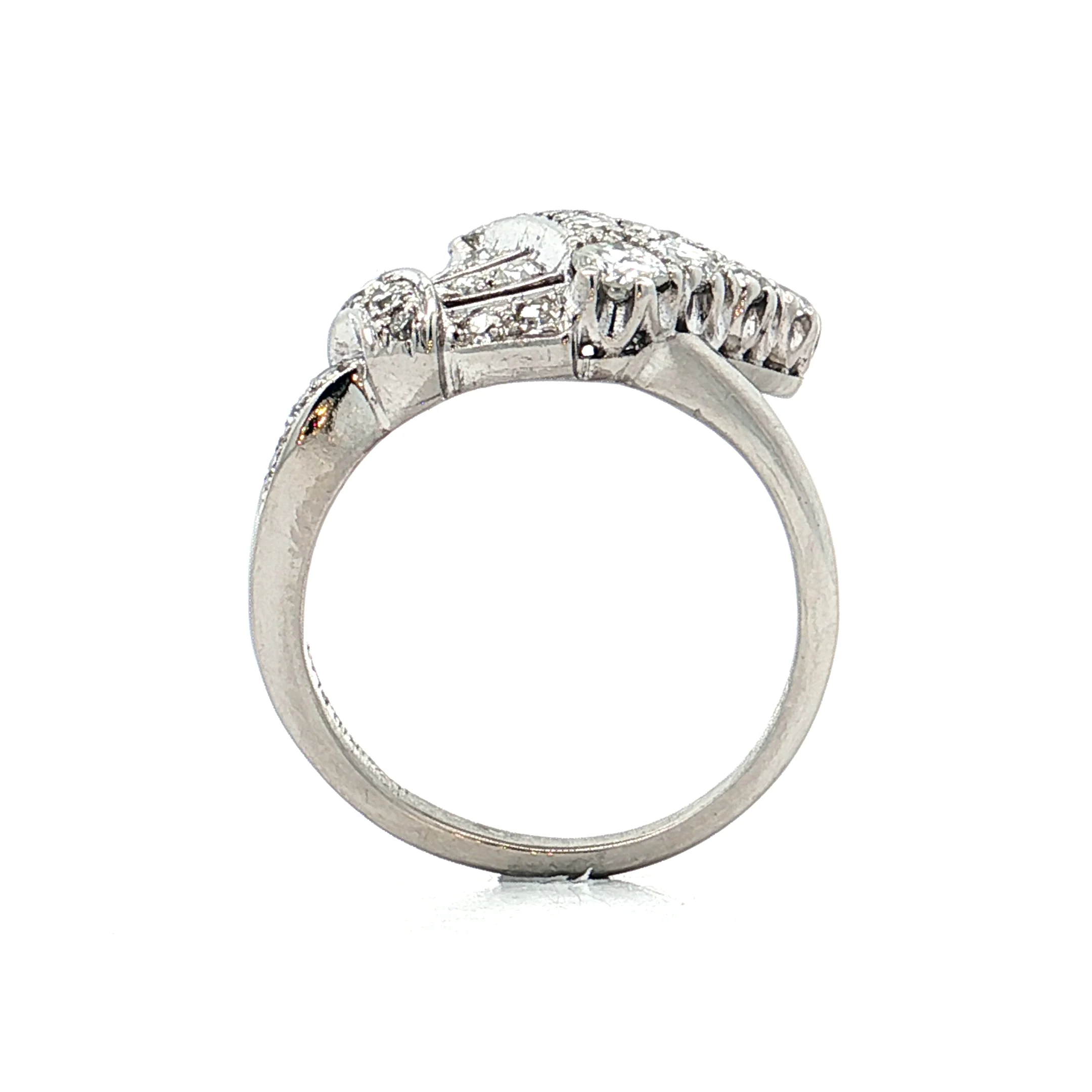 1.20 Antique Art Deco Diamond Cocktail Ring Platinum - Image 4