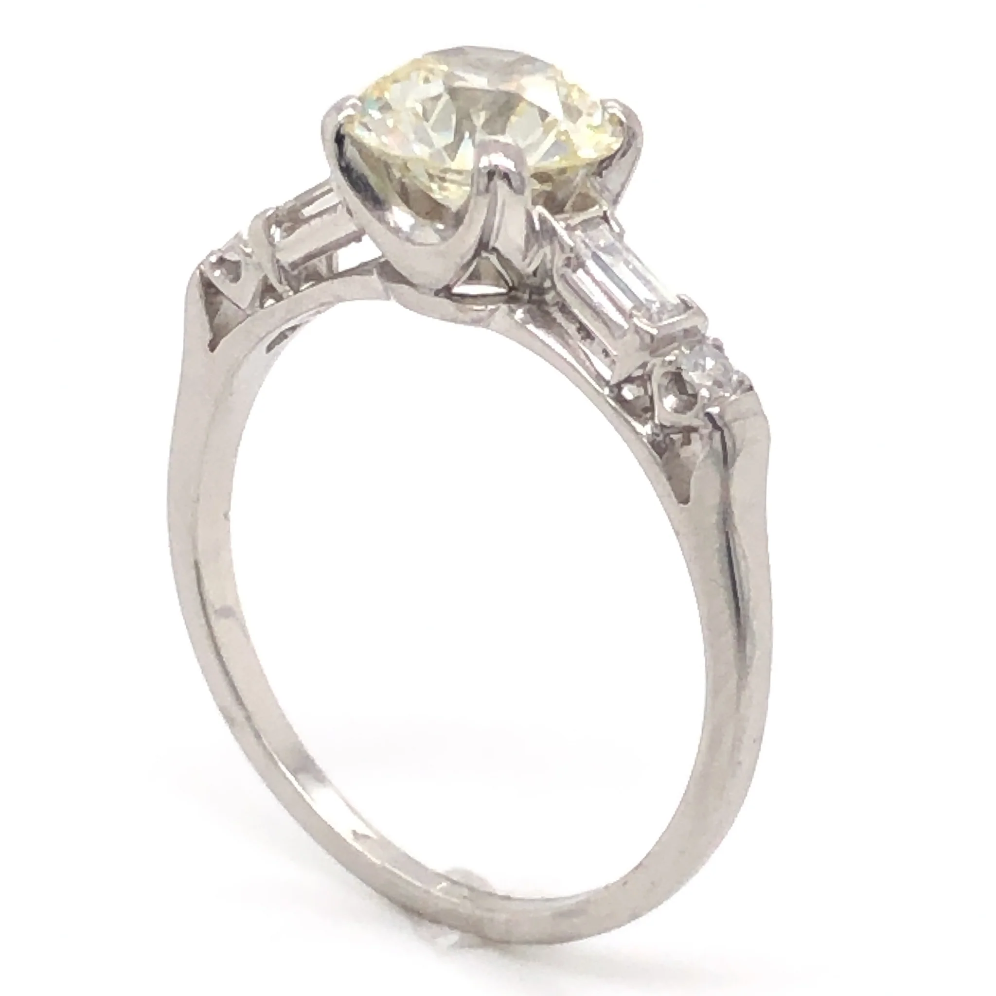1.20 Antique Art Deco Engagement Ring & Wedding Band in Platinum - Image 7