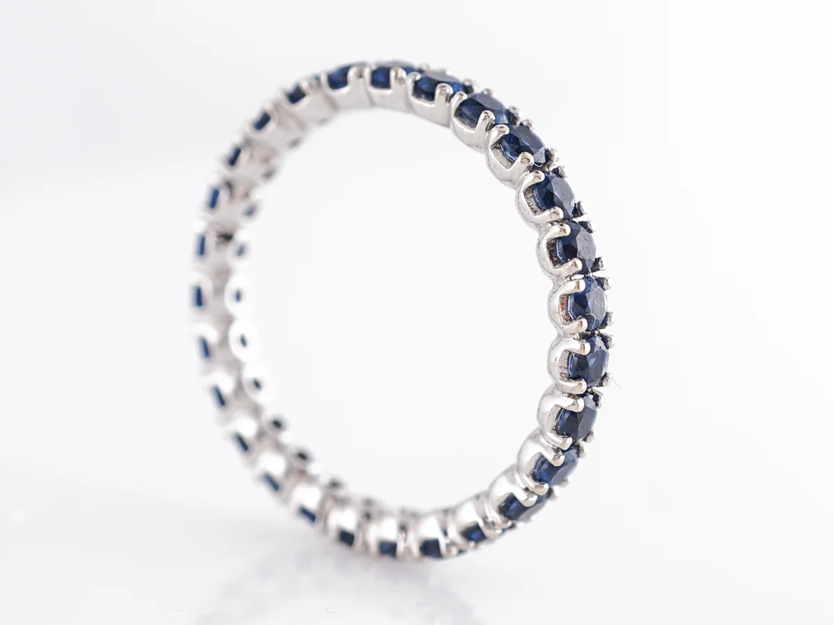 1.20 Carat Sapphire Eternity Wedding Band in 18k - Image 3