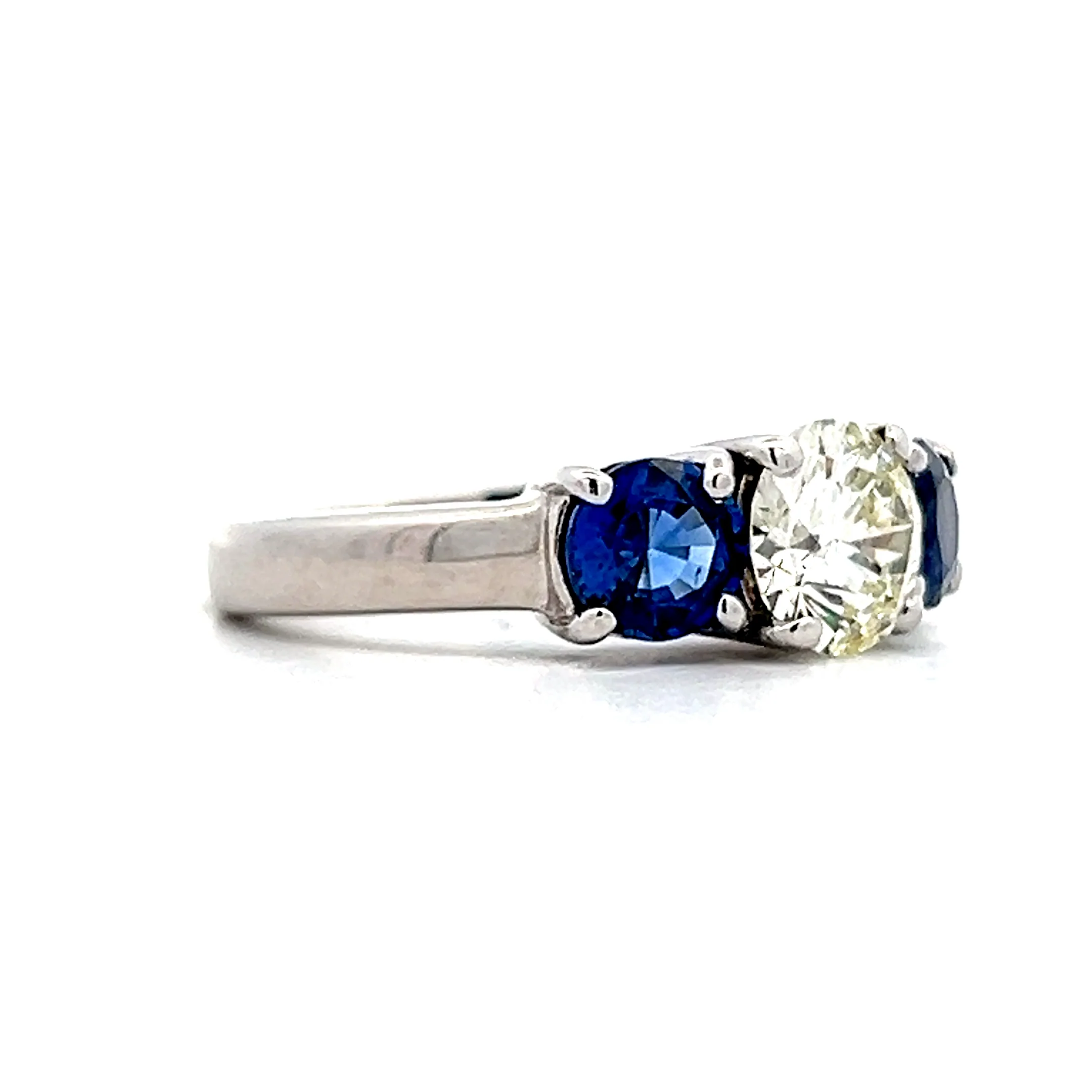 1.20 Diamond & Sapphire Three Stone Engagement Ring - Image 3