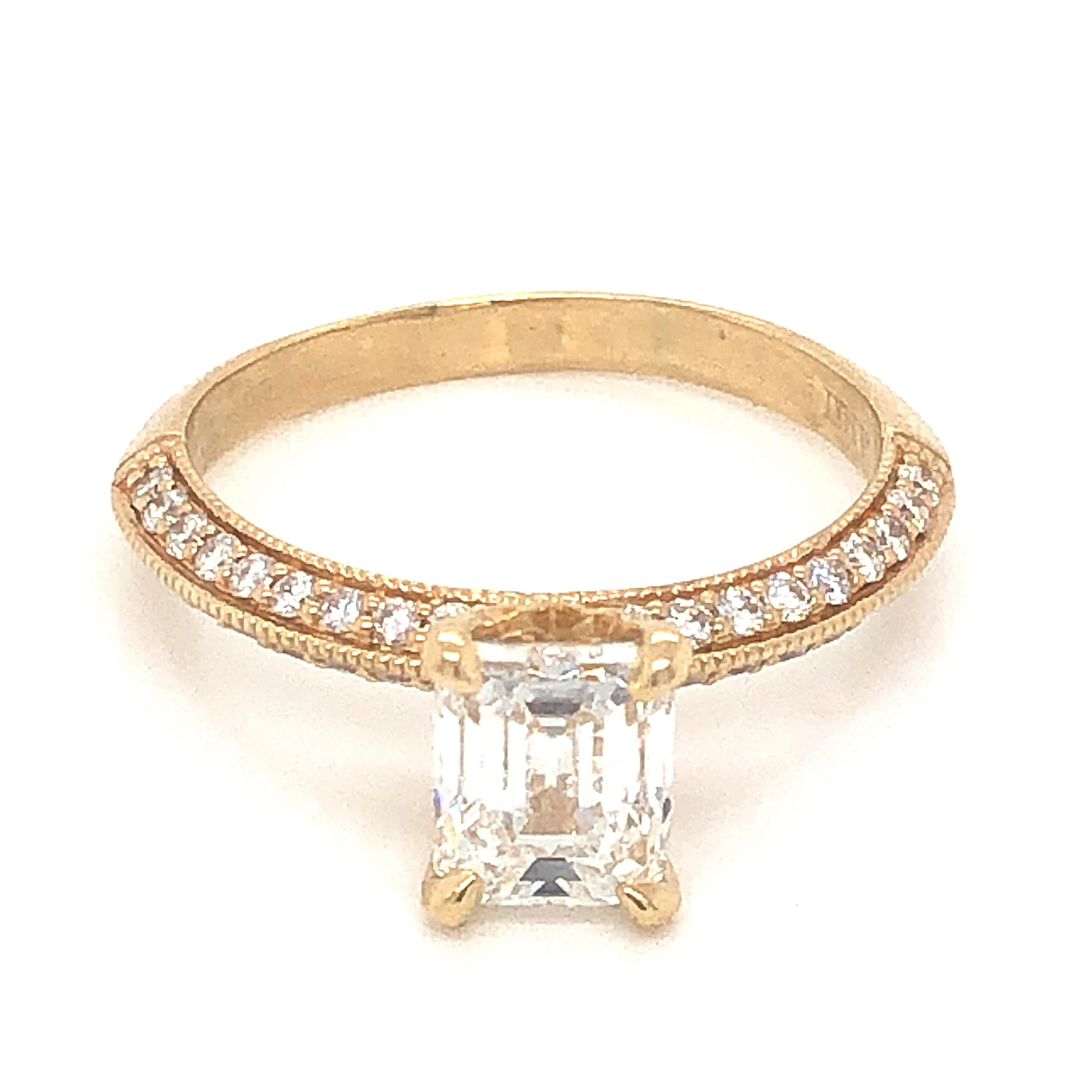1.20 Emerald Cut Diamond Engagement Ring in 14k Yellow Gold