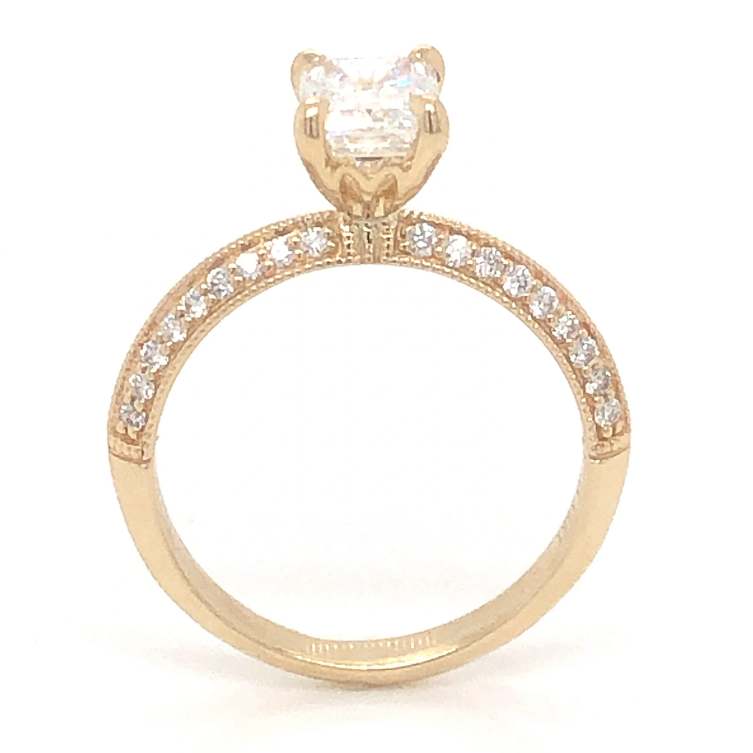 1.20 Emerald Cut Diamond Engagement Ring in 14k Yellow Gold - Image 4