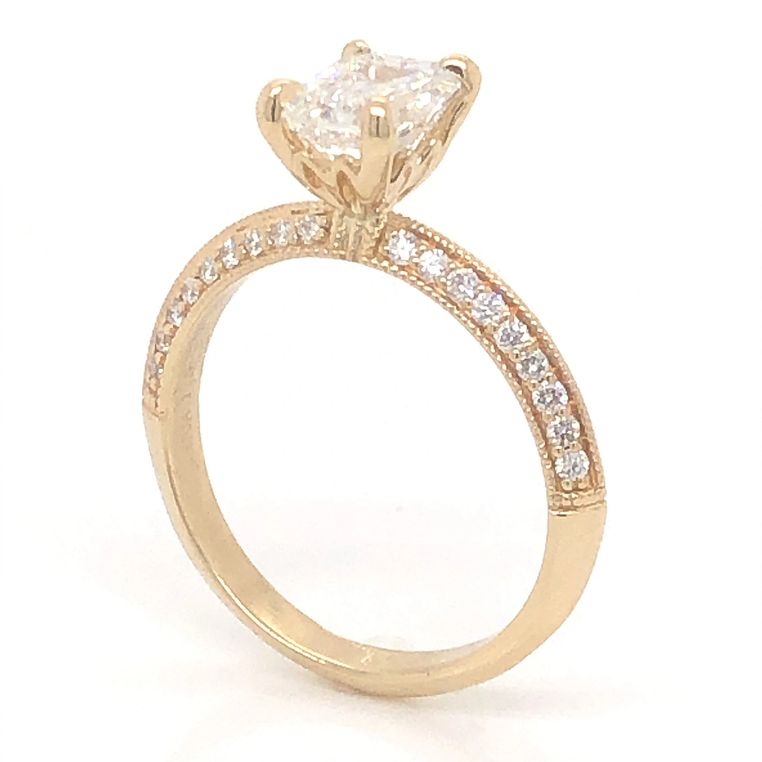 1.20 Emerald Cut Diamond Engagement Ring in 14k Yellow Gold - Image 5