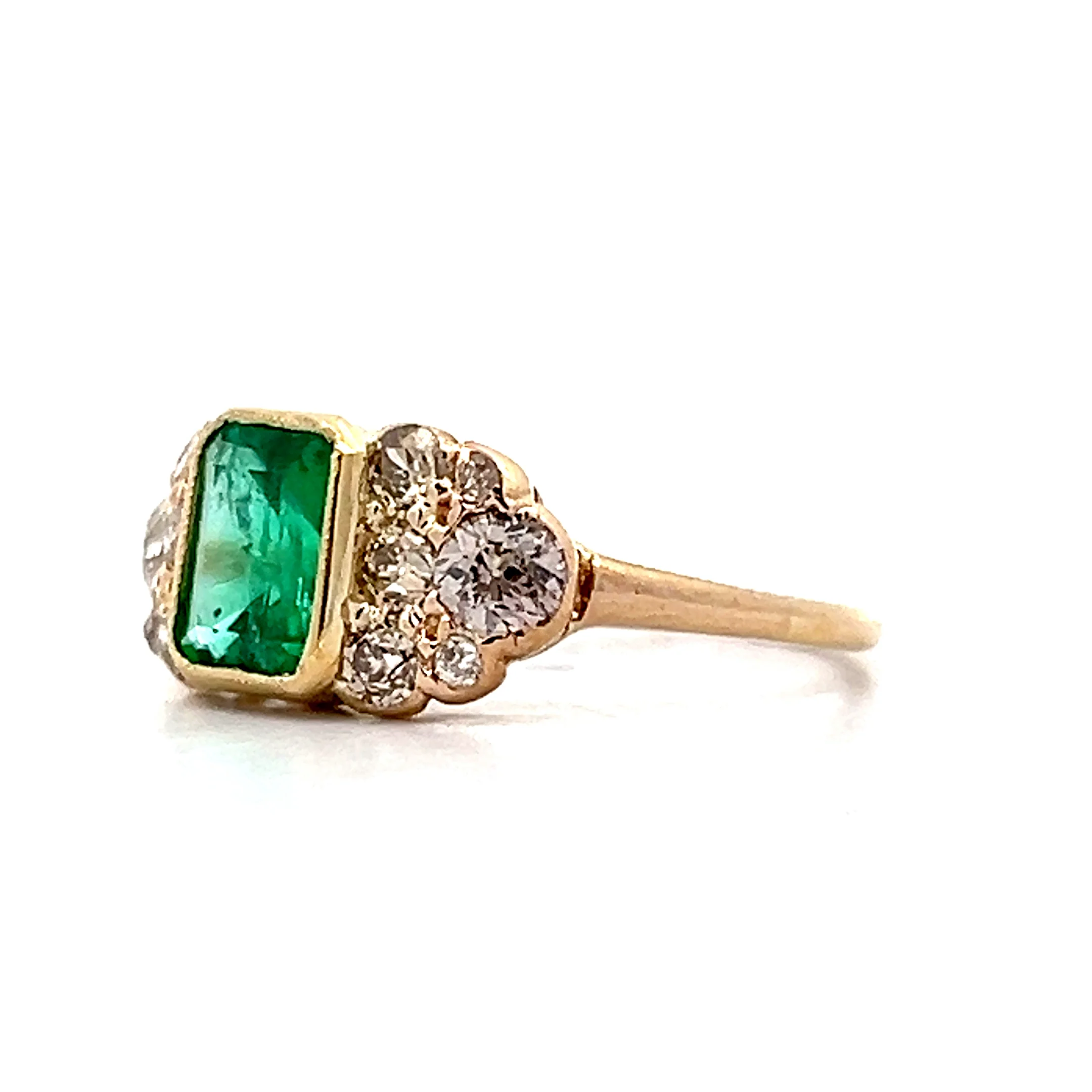 1.20 Emerald & Diamond Engagement Ring in Platinum - Image 2