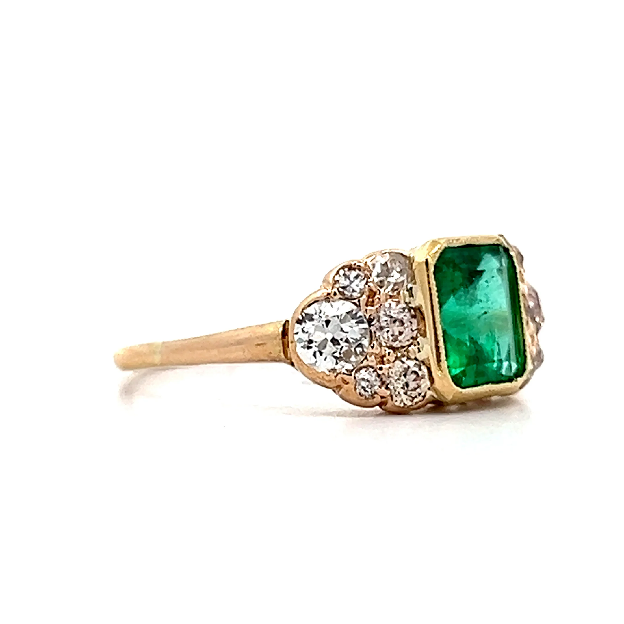 1.20 Emerald & Diamond Engagement Ring in Platinum - Image 3