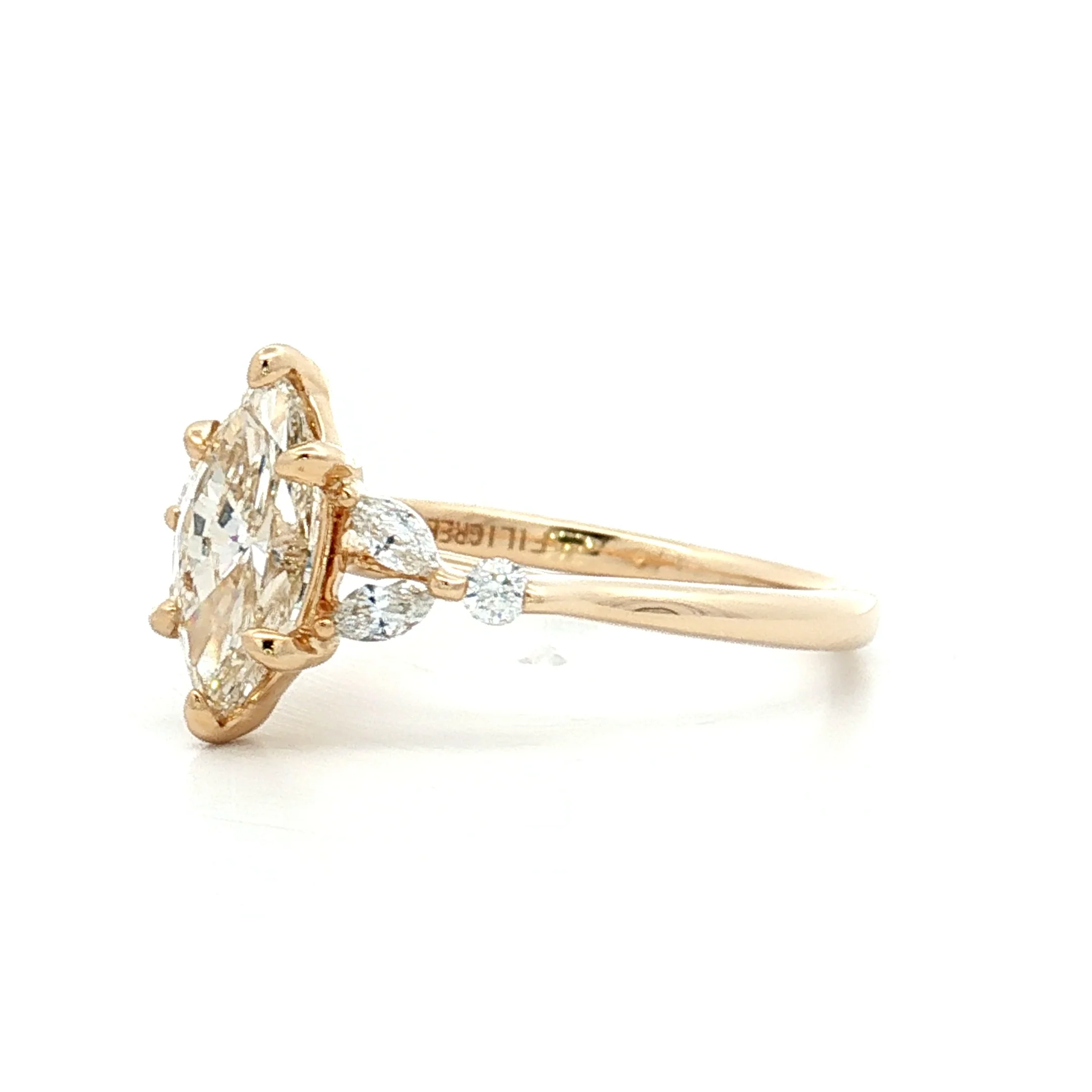 1.20 Marquise Diamond Engagement Ring in 14k Yellow Gold - Image 2