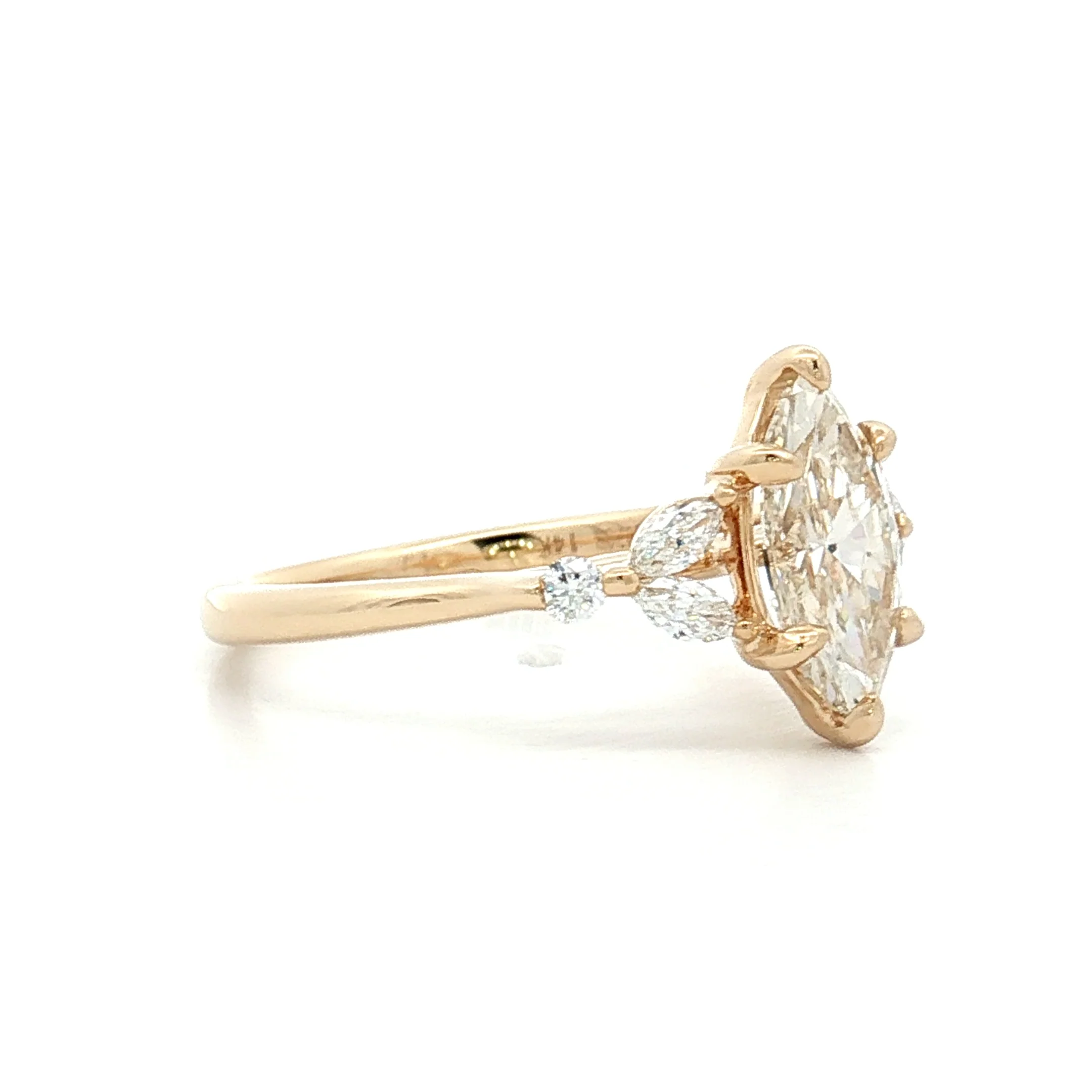 1.20 Marquise Diamond Engagement Ring in 14k Yellow Gold - Image 3