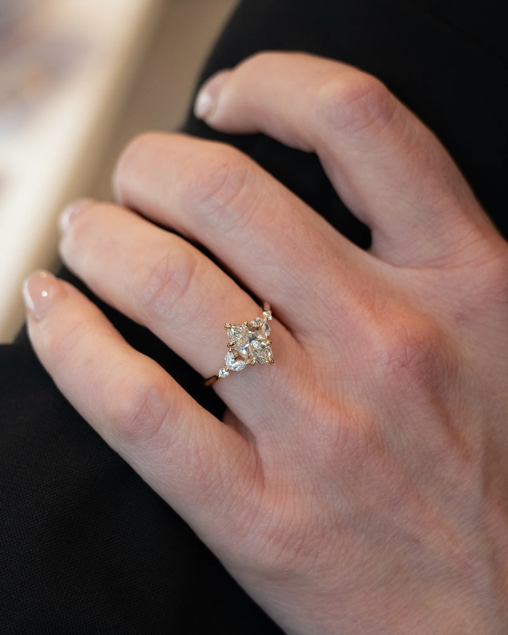 1.20 Marquise Diamond Engagement Ring in 14k Yellow Gold - Image 7