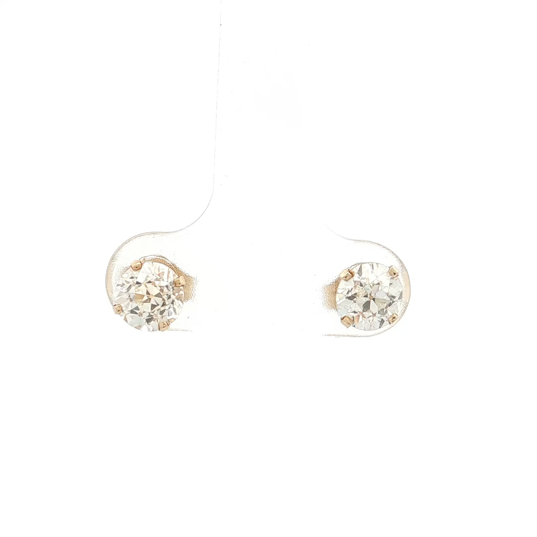 1.20 Old European Cut Diamond Stud Earrings 14k