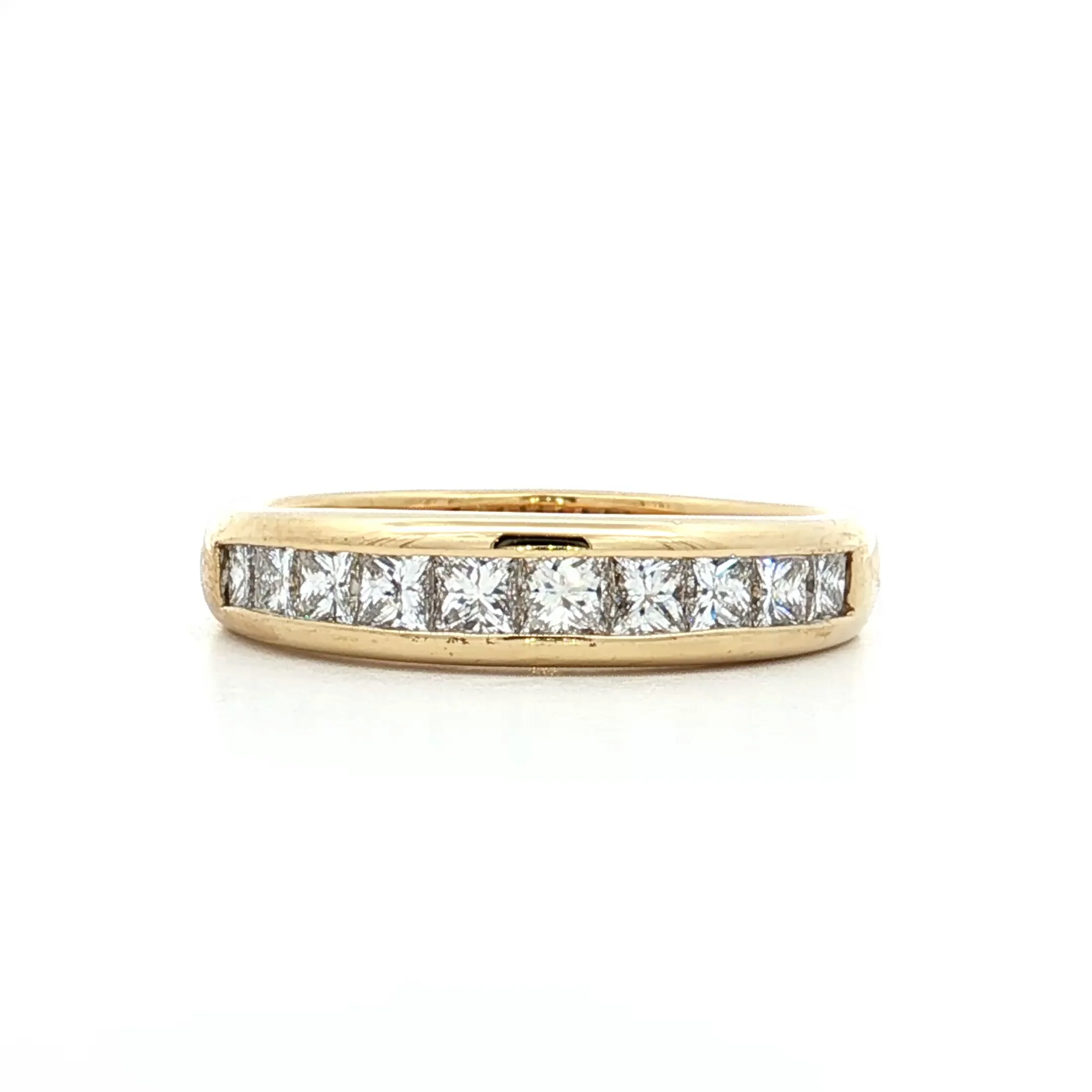 1.20 Princess Cut Diamond Wedding Band in 18k