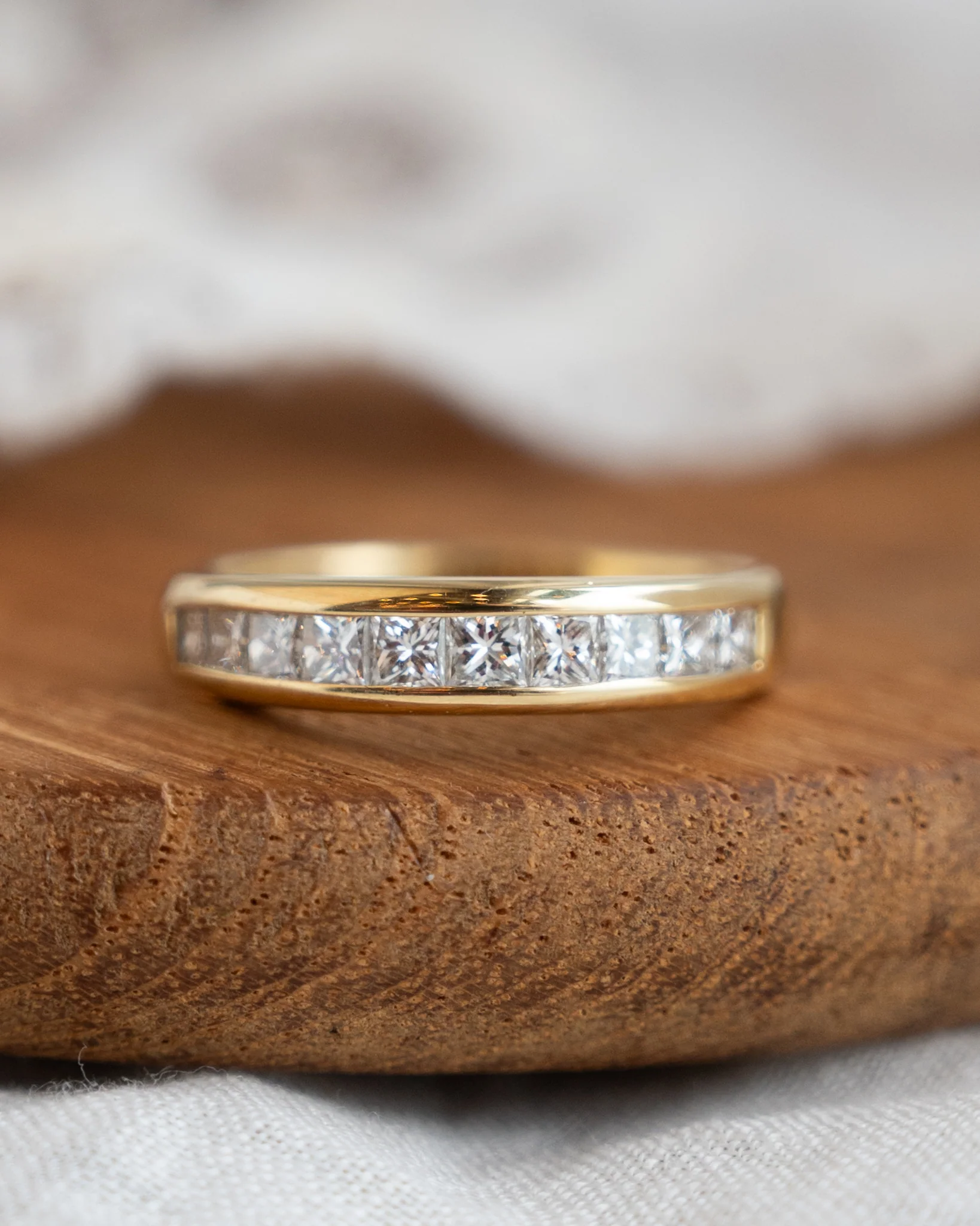 1.20 Princess Cut Diamond Wedding Band in 18k - Image 6