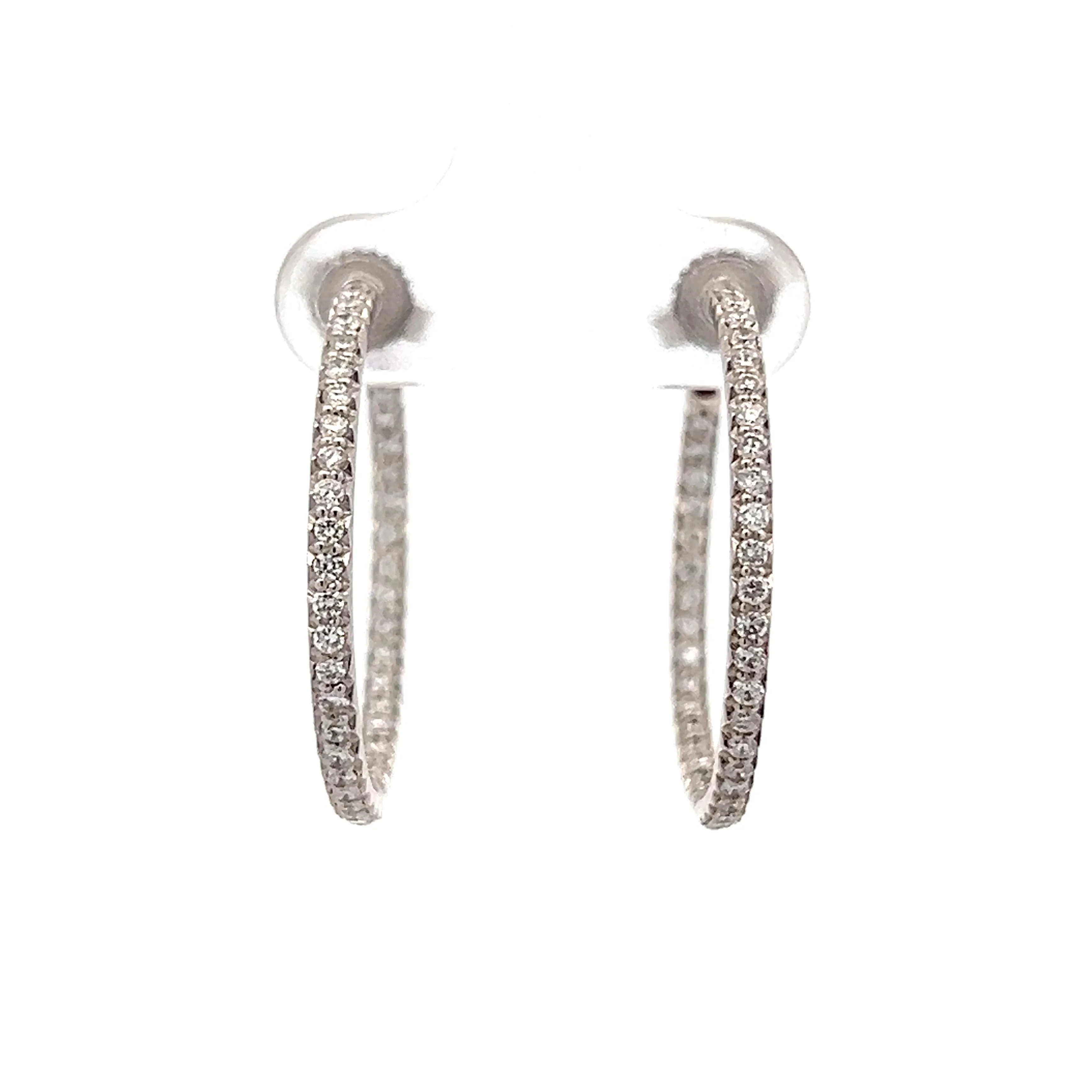 1.20 Round Brilliant Diamond Hoop Earrings in 18k