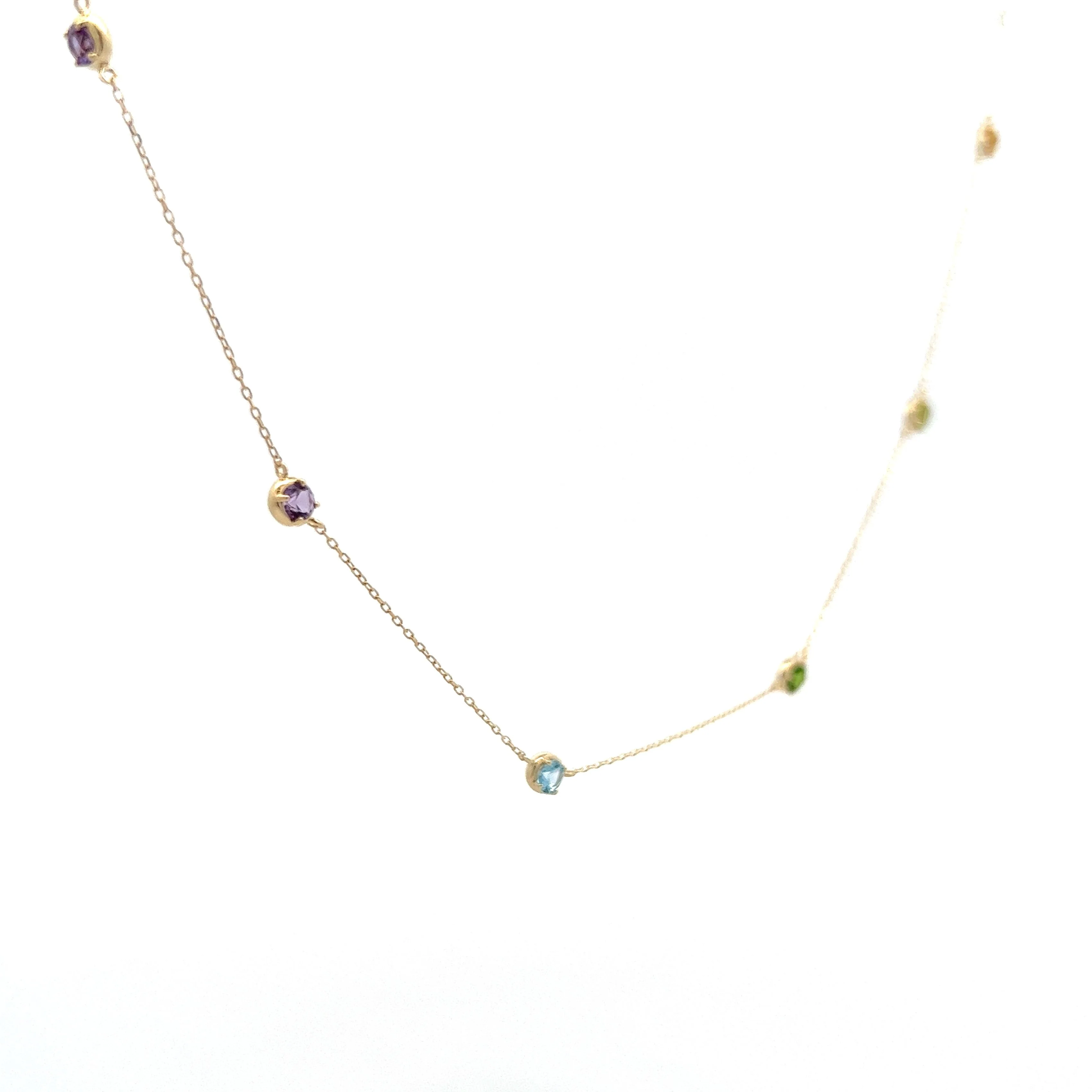 1.21 Multi-Gemstone Necklace in 14k Yellow Gold - Image 3