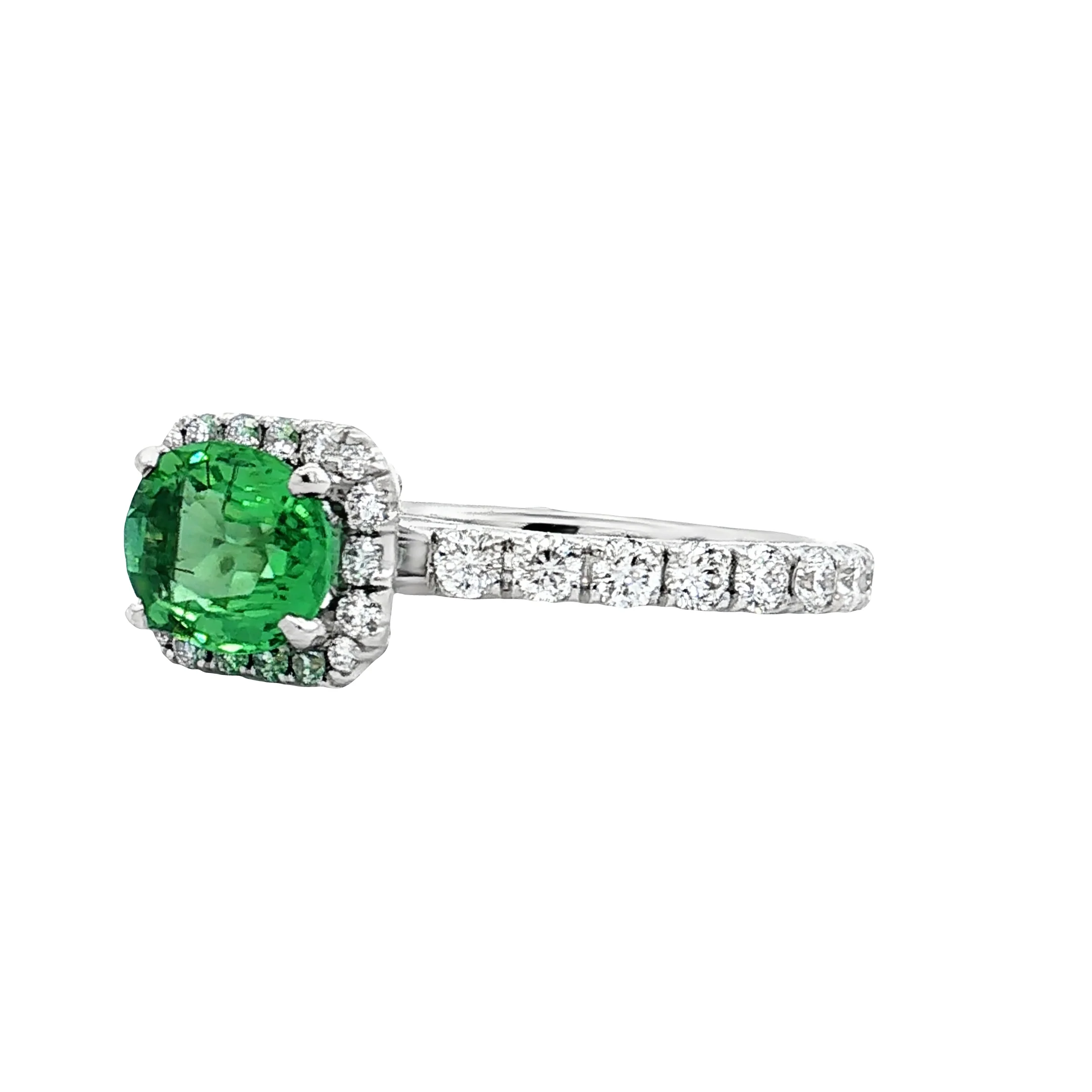 1.21 Oval Tourmaline Engagement Ring 18k White Gold - Image 2