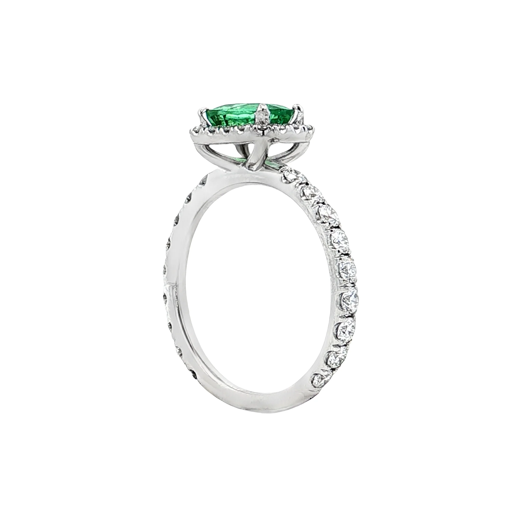 1.21 Oval Tourmaline Engagement Ring 18k White Gold - Image 5