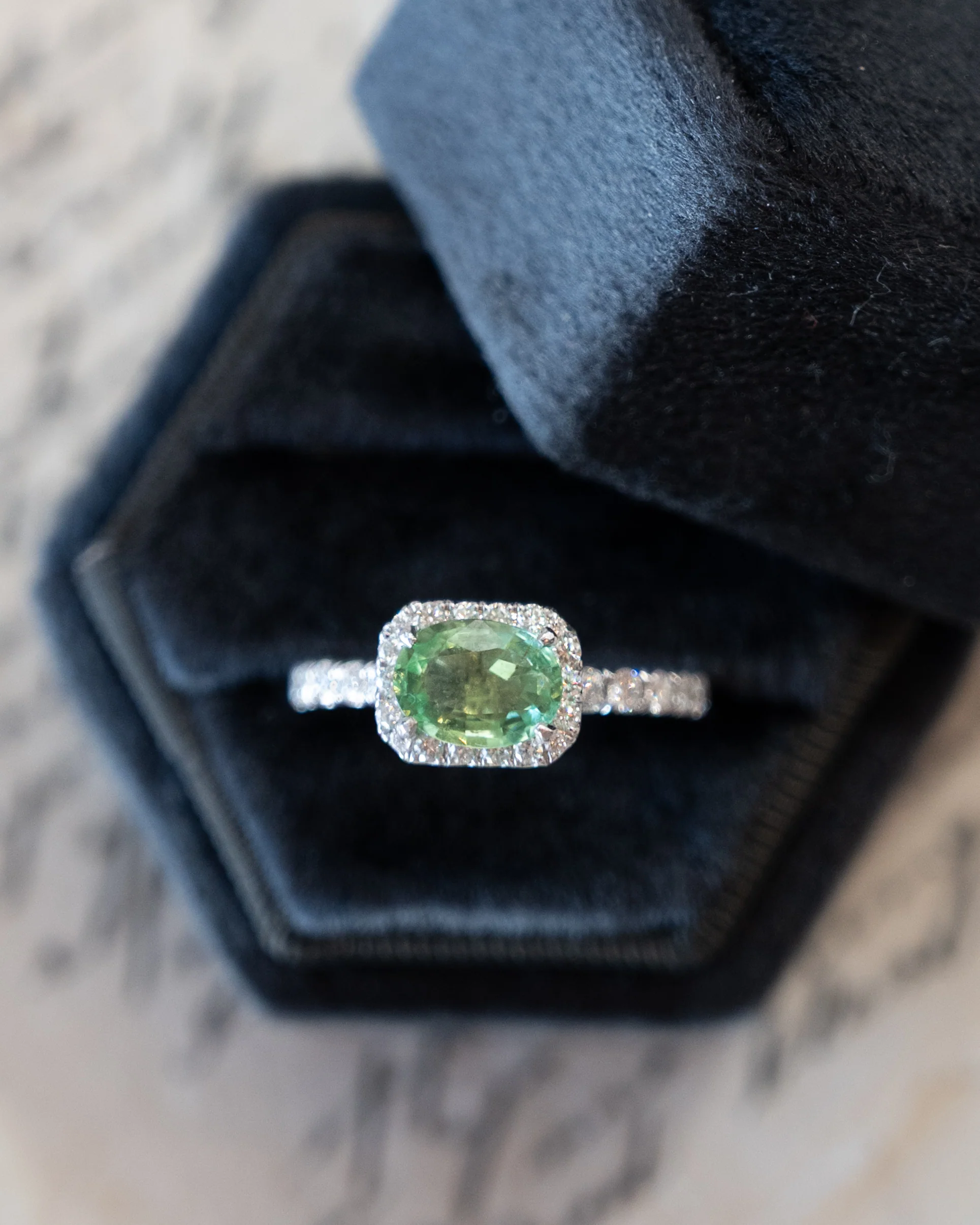 1.21 Oval Tourmaline Engagement Ring 18k White Gold - Image 6