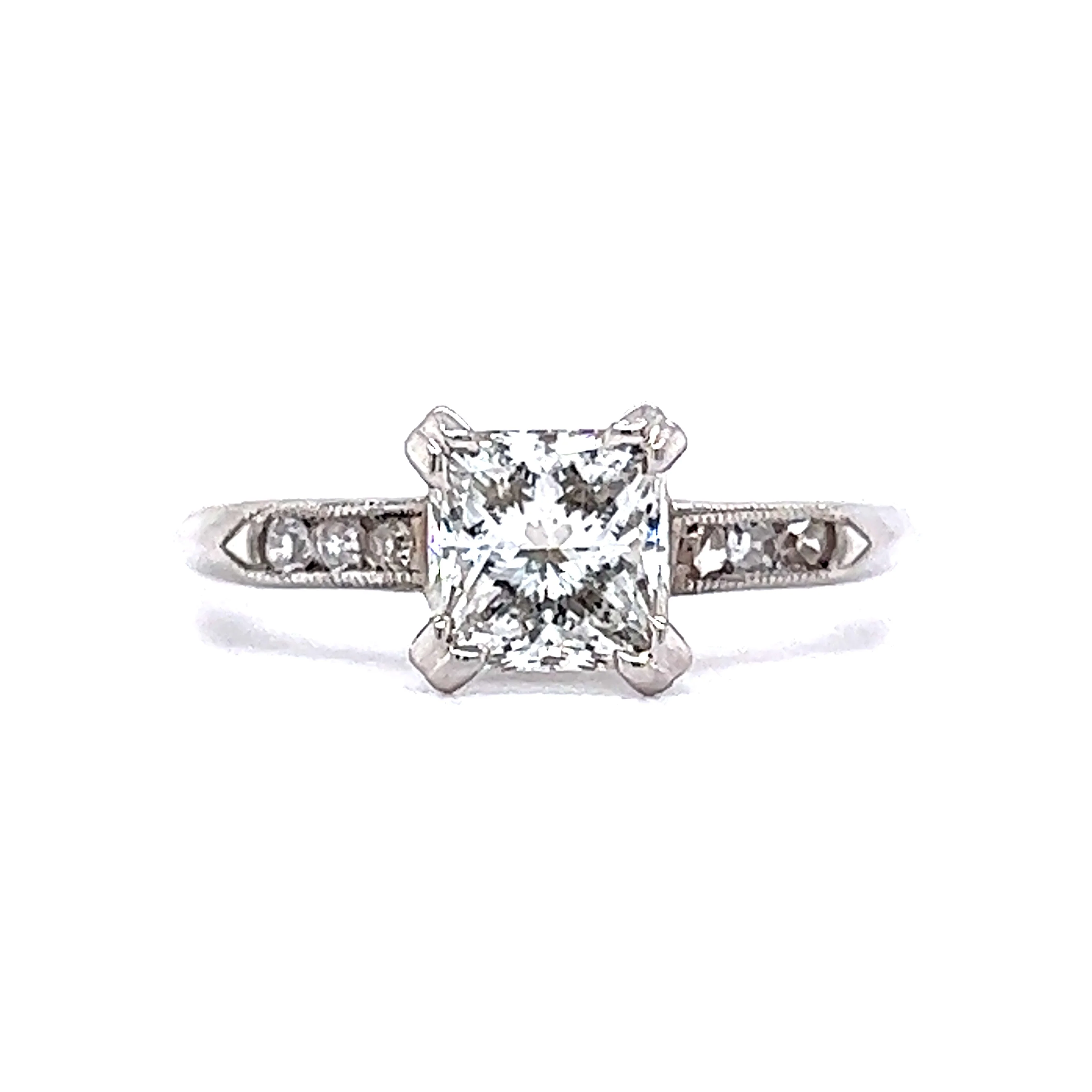 1.21 Princess Cut Diamond Engagement Ring in Platinum